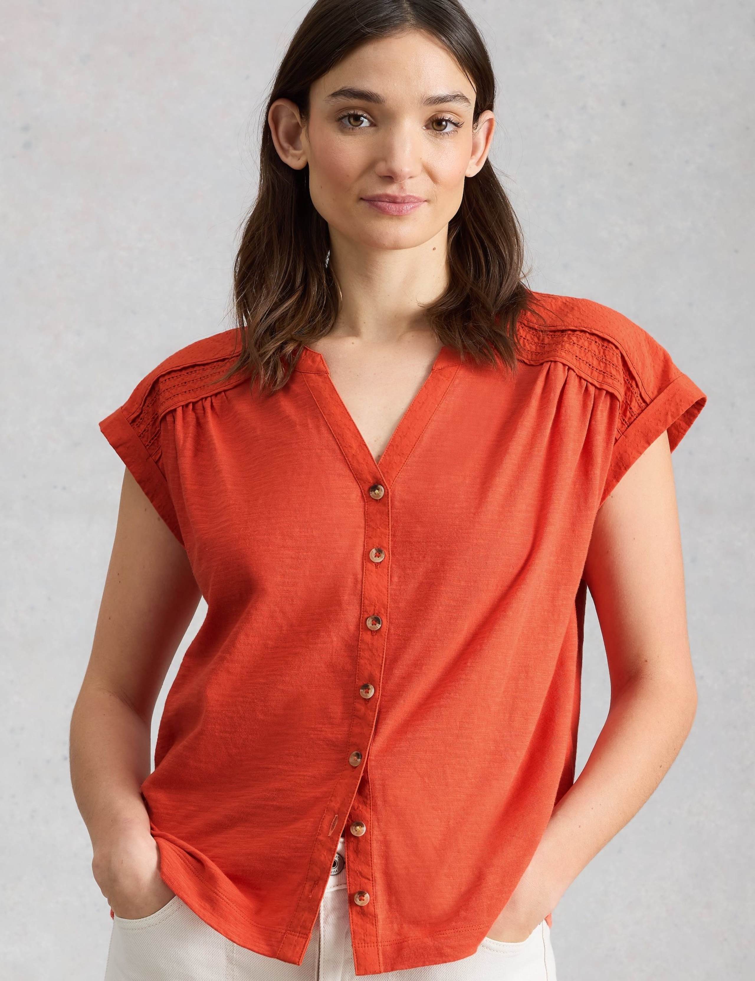 Pure Cotton V-Neck Shirt 5 of 6