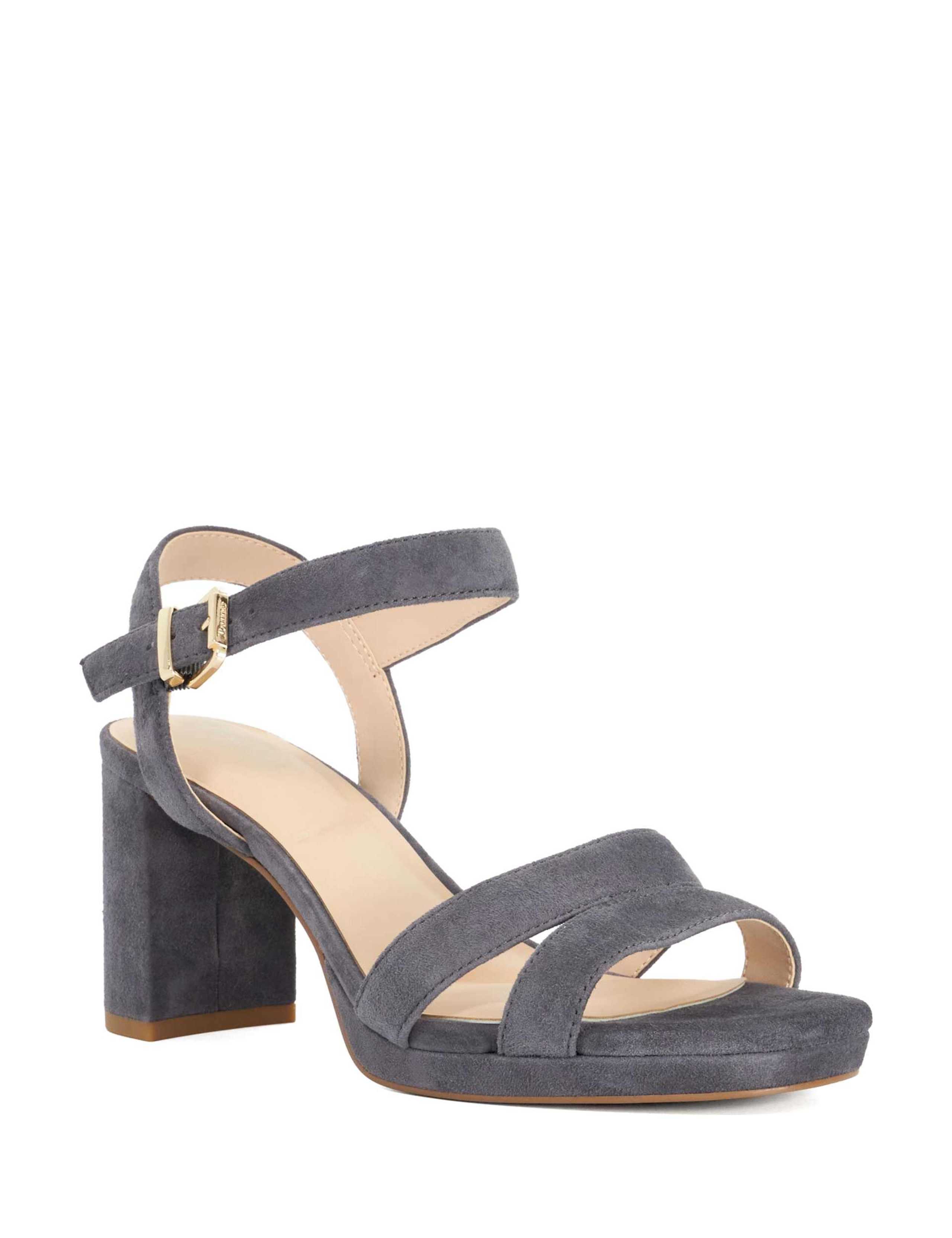 Suede Block Heel Open Toe Sandals 3 of 6