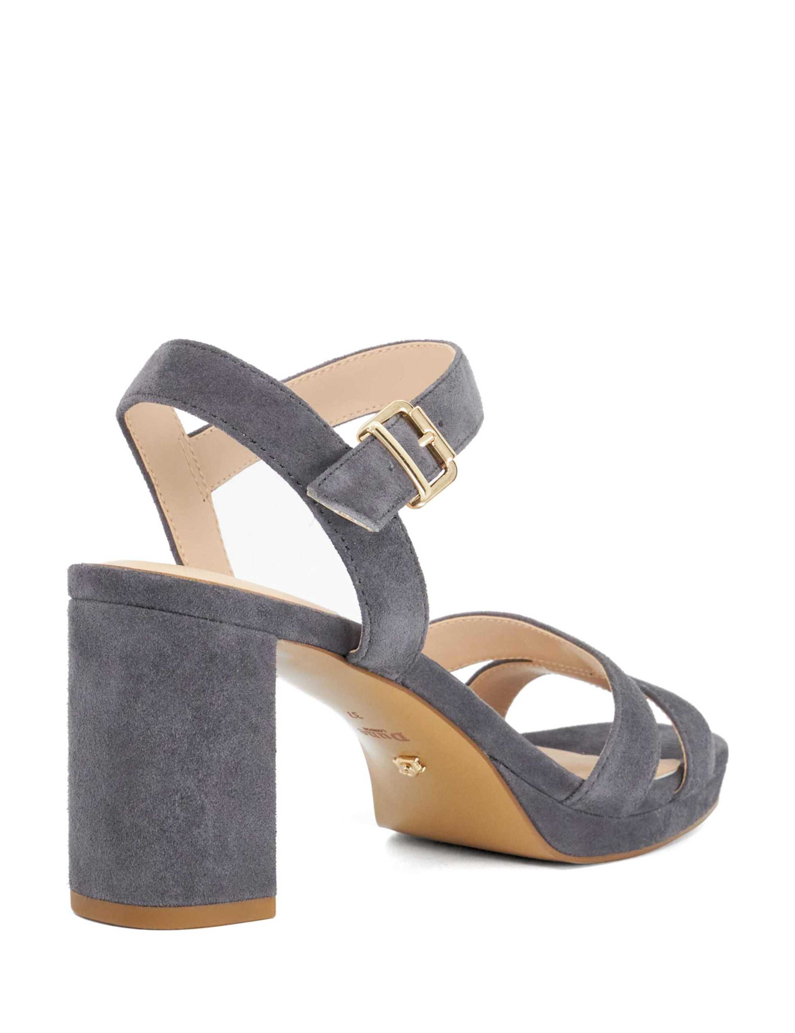 Suede Block Heel Open Toe Sandals 5 of 6