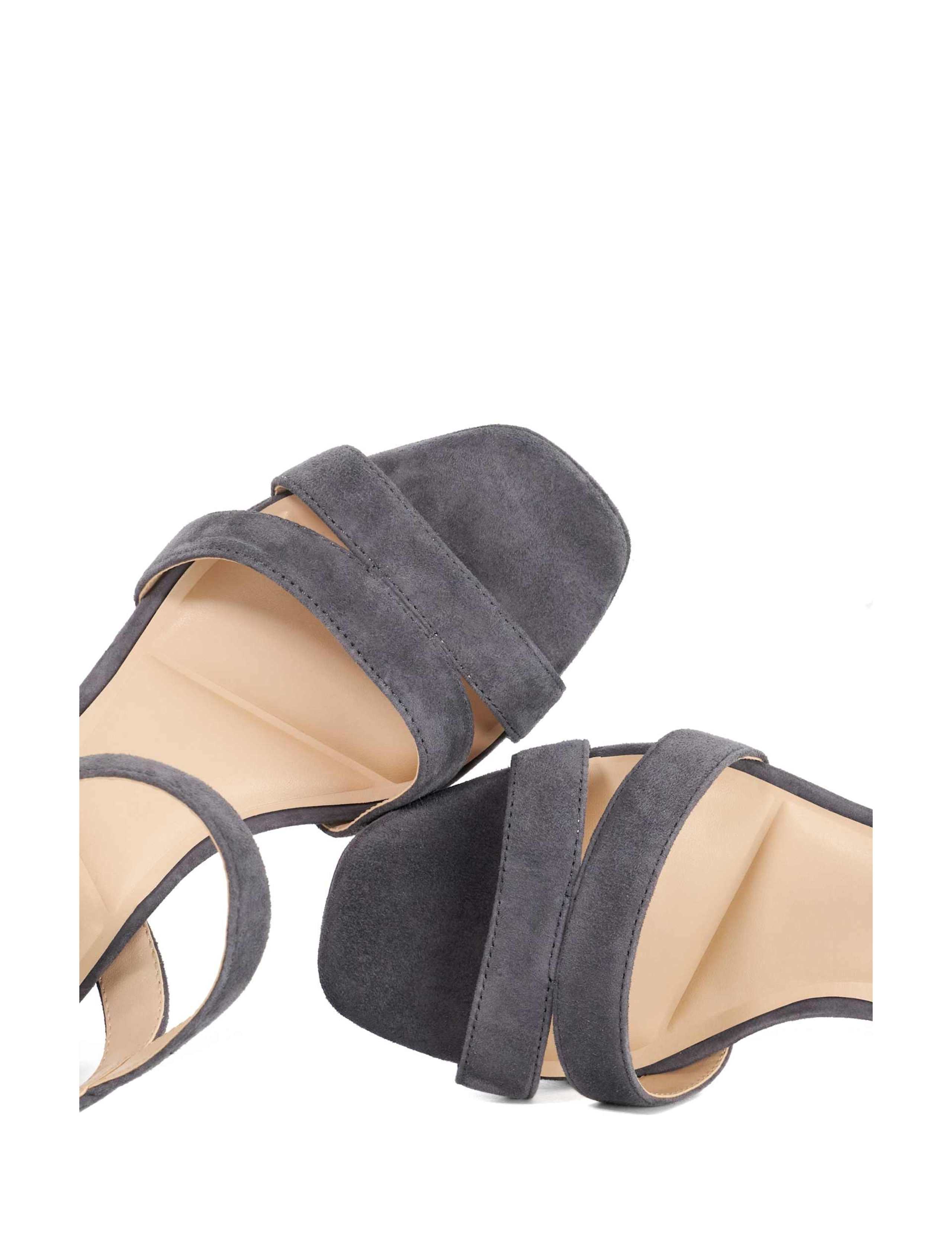 Suede Block Heel Open Toe Sandals 6 of 6