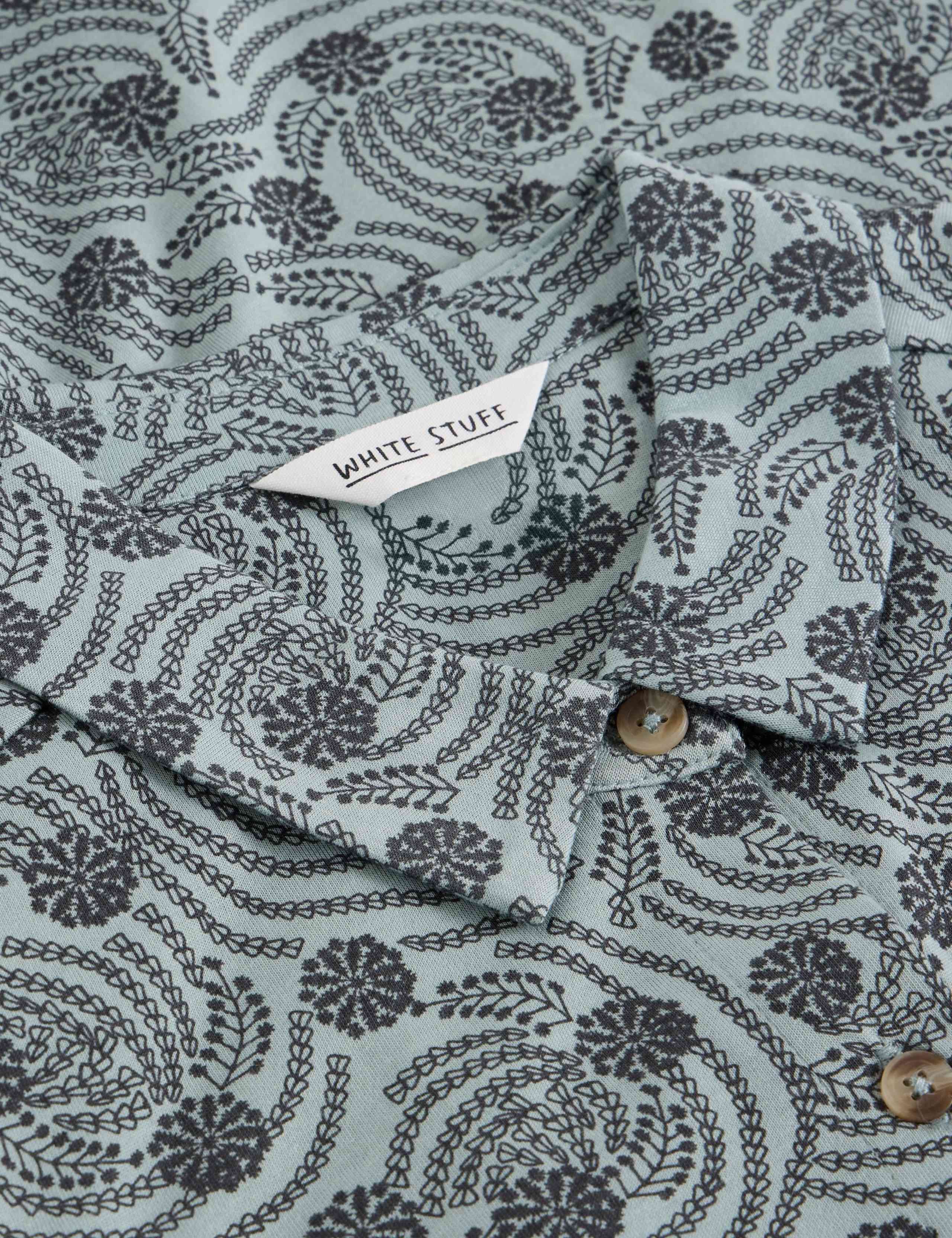 Printed Cotton Blend Shirt Dress 3 of 6