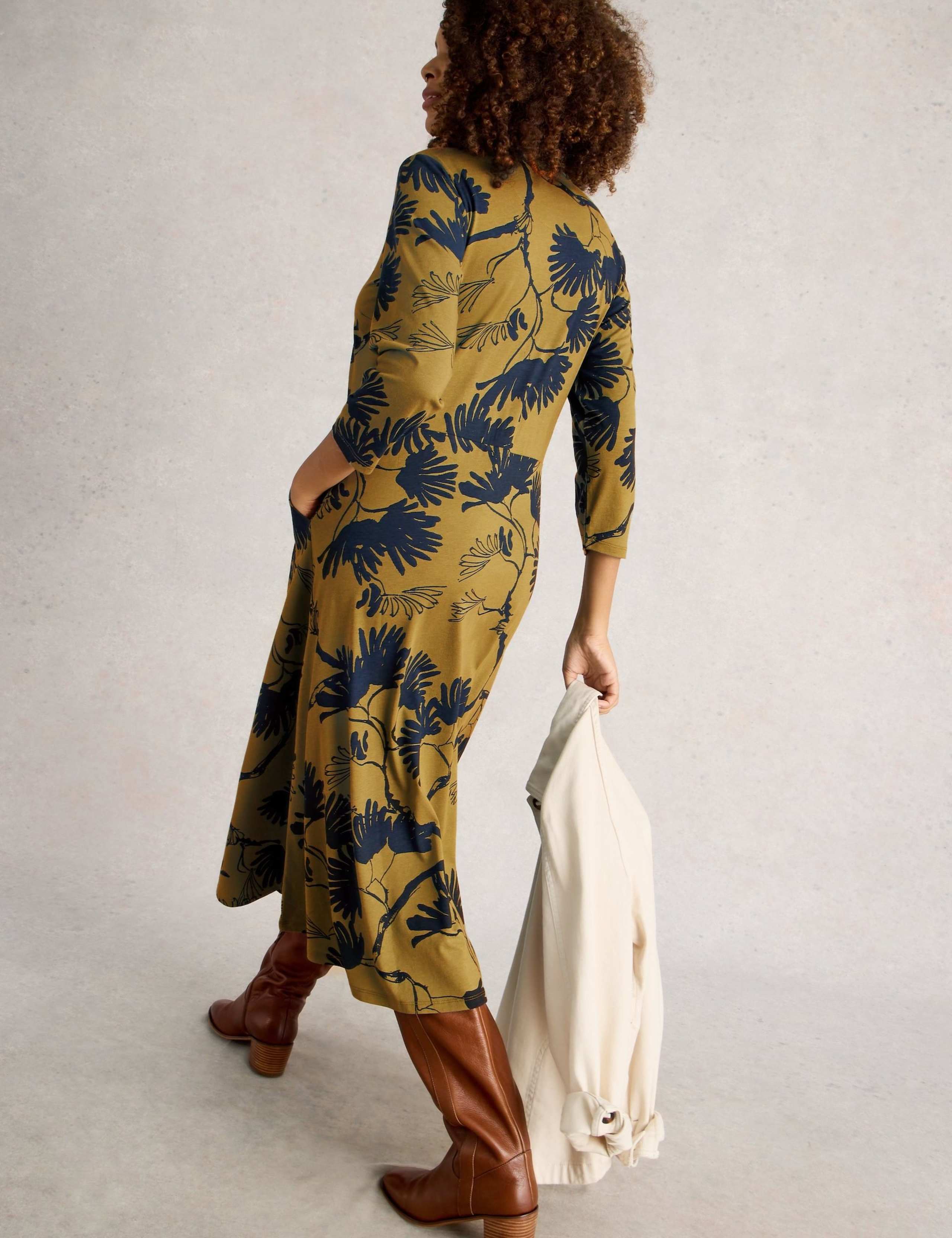 Jersey Printed Midi Shirt Dress 4 of 6
