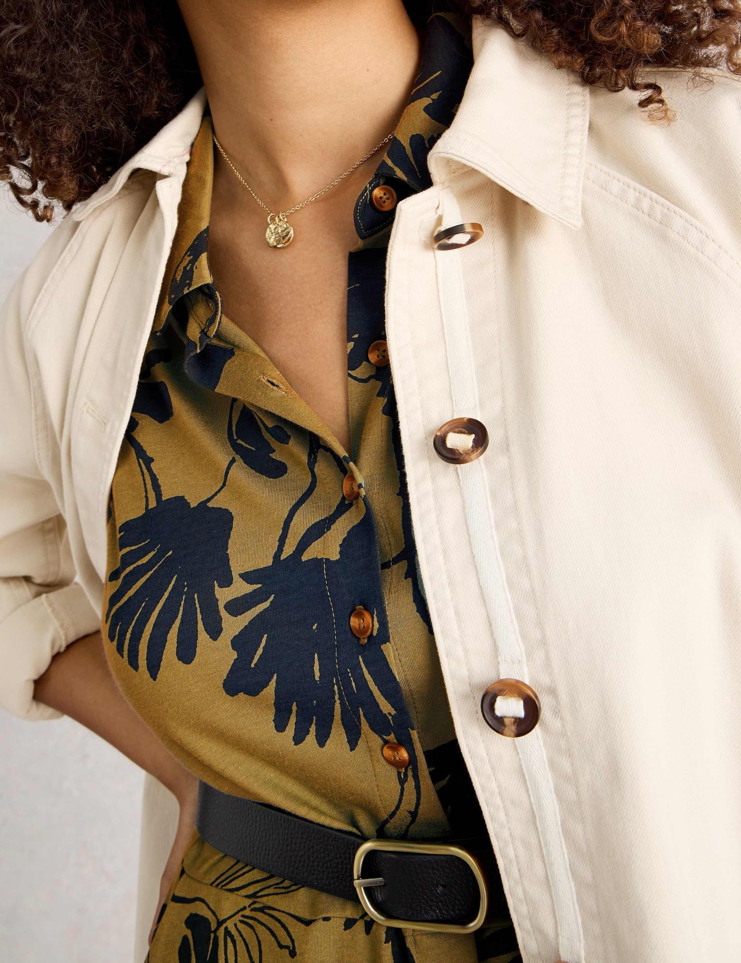 Jersey Printed Midi Shirt Dress 5 of 6