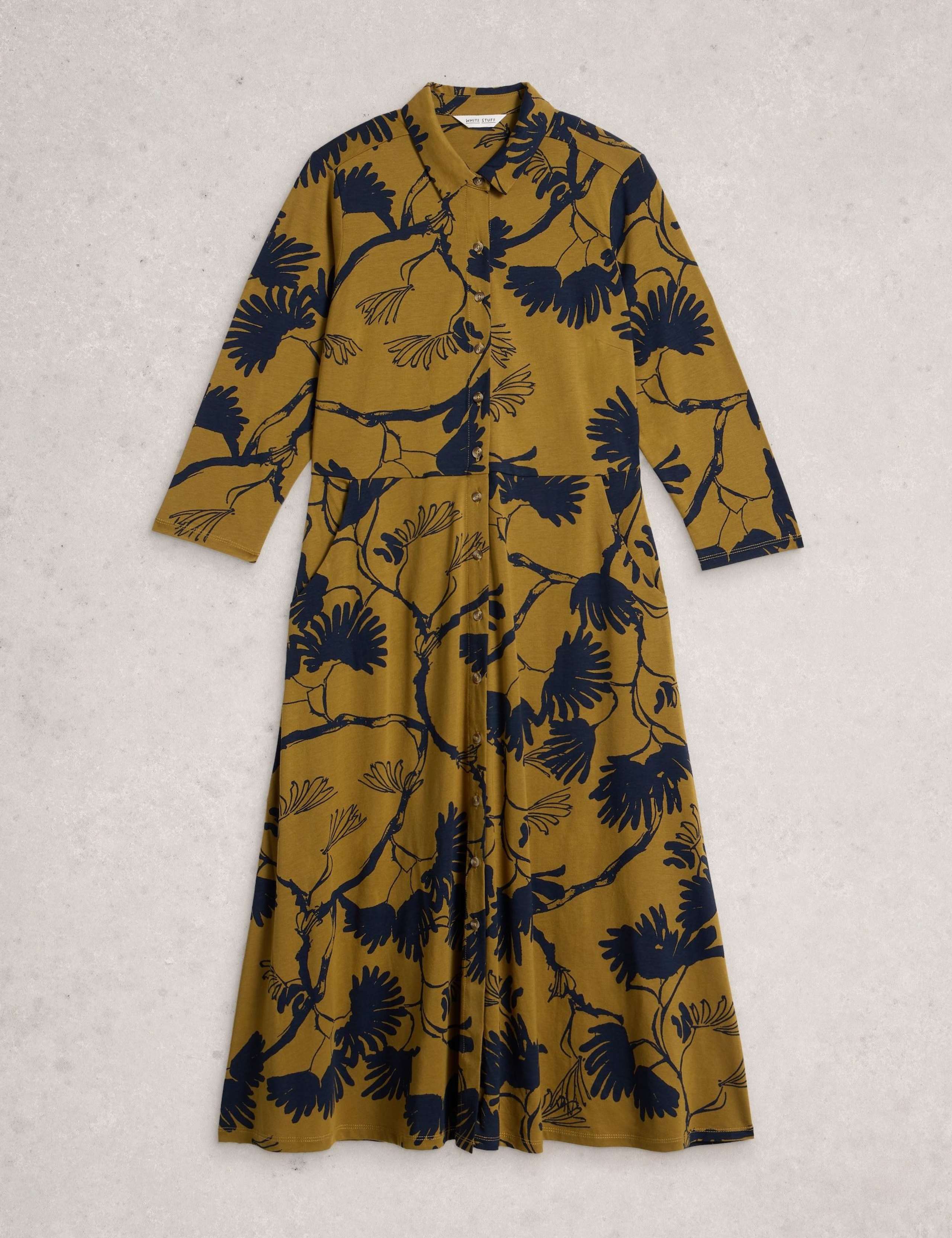 Jersey Printed Midi Shirt Dress 2 of 6