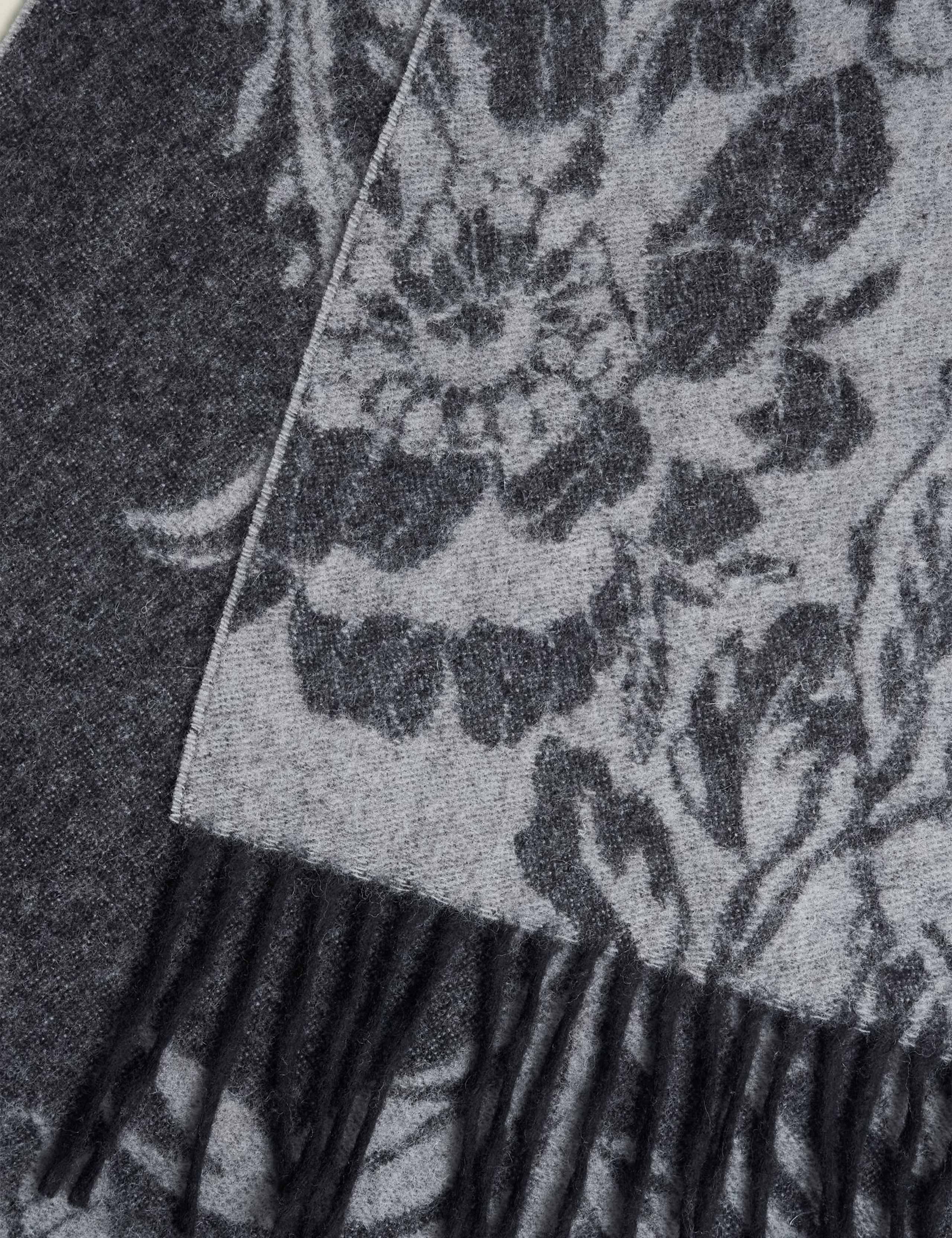 Pure Wool Floral Fringed Scarf 5 of 5