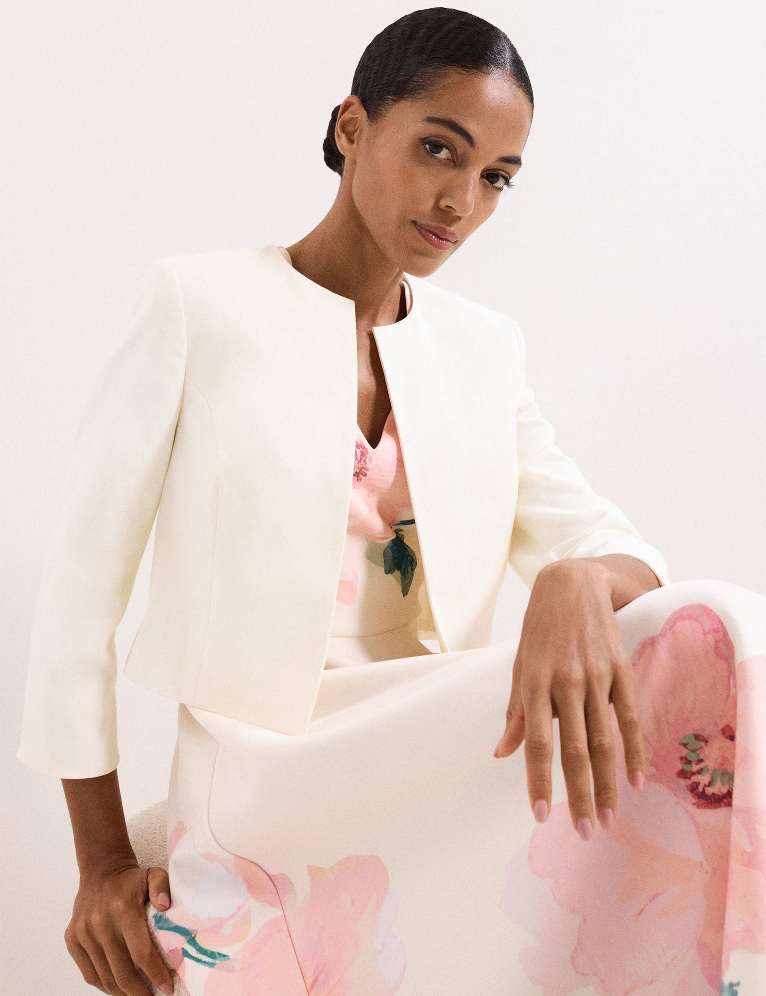 Floral V-Neck Scuba Midi Skater Dress 5 of 7