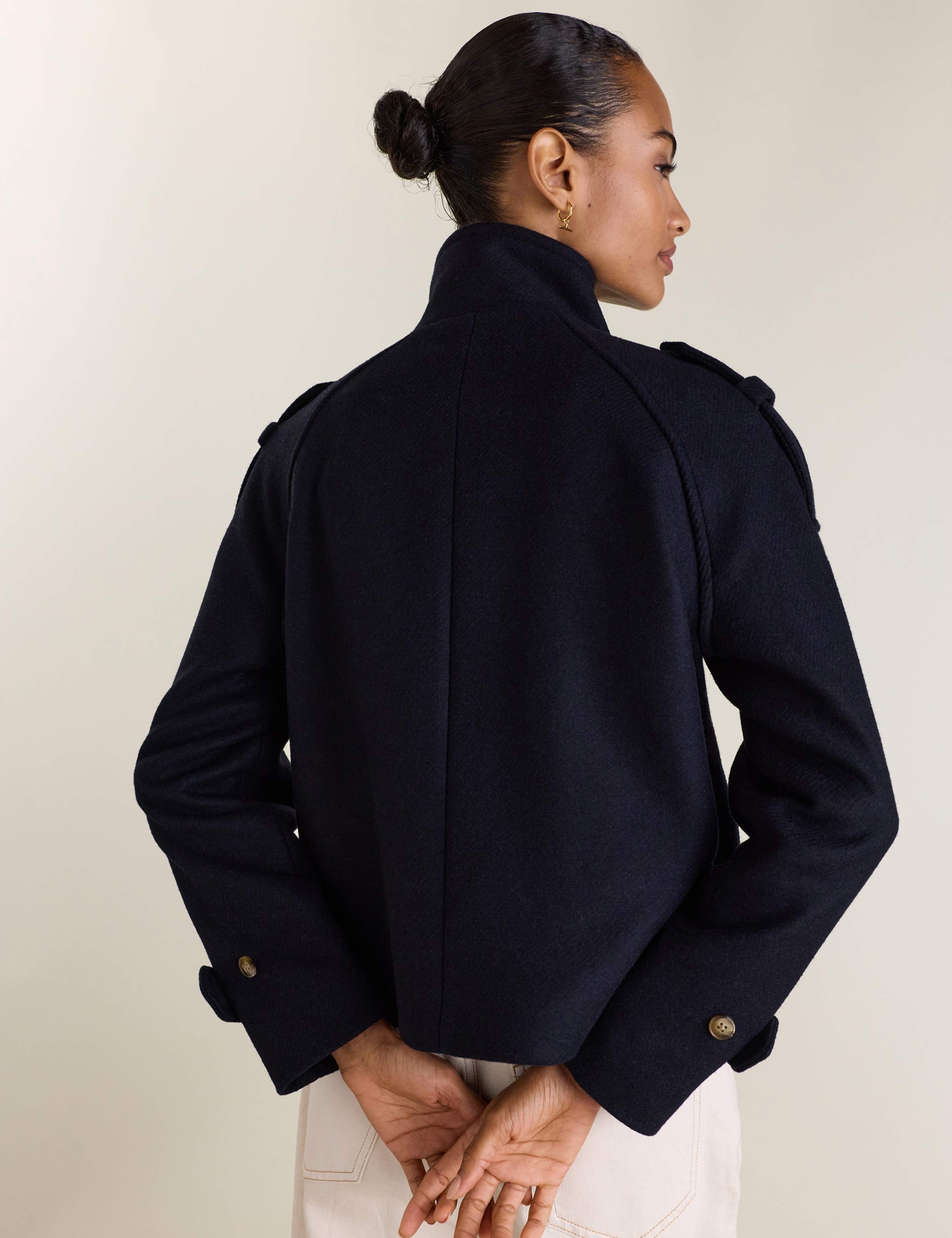 Wool Rich Double Breasted Short Trench Coat 5 of 5