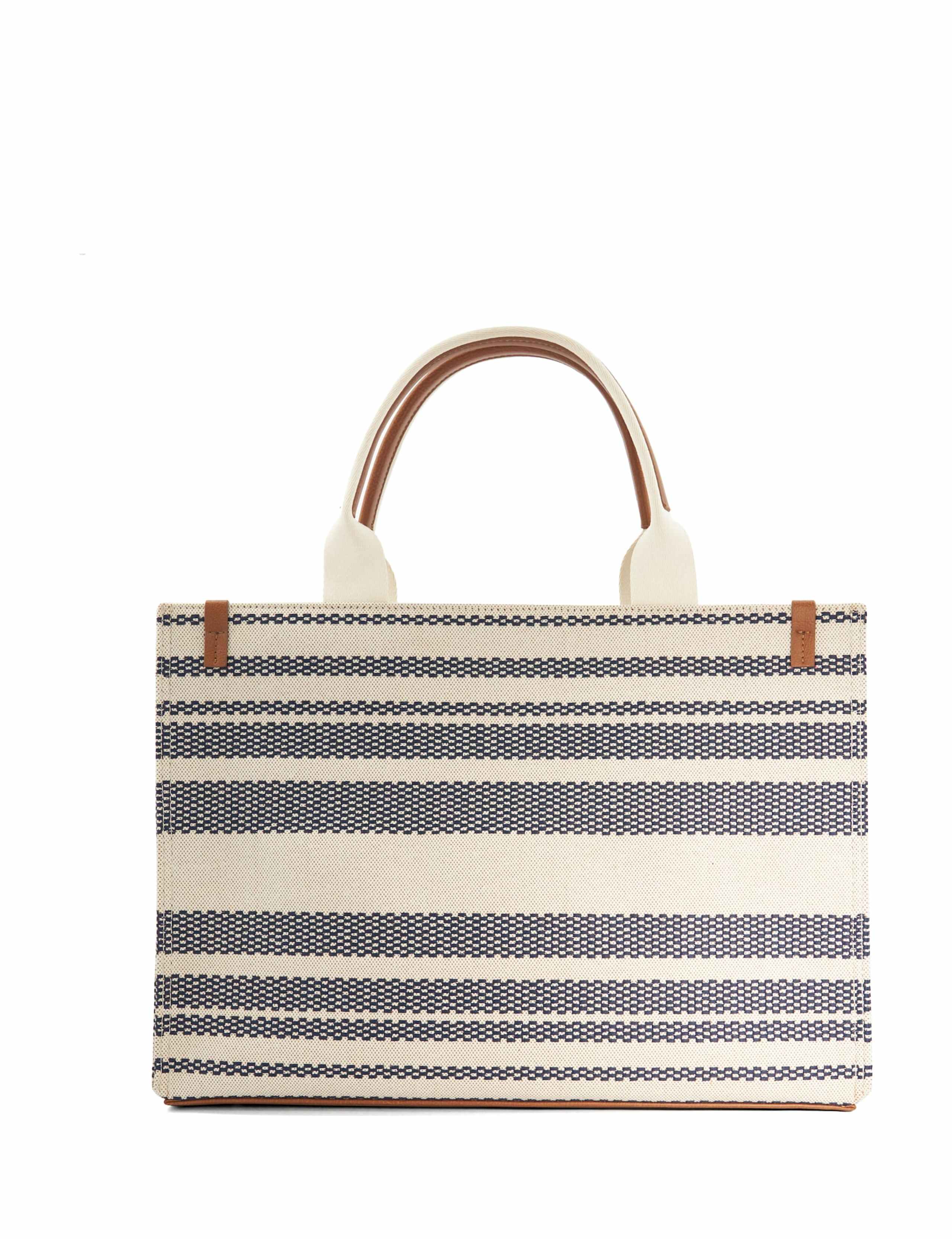 Striped Canvas Tote Bag 3 of 5