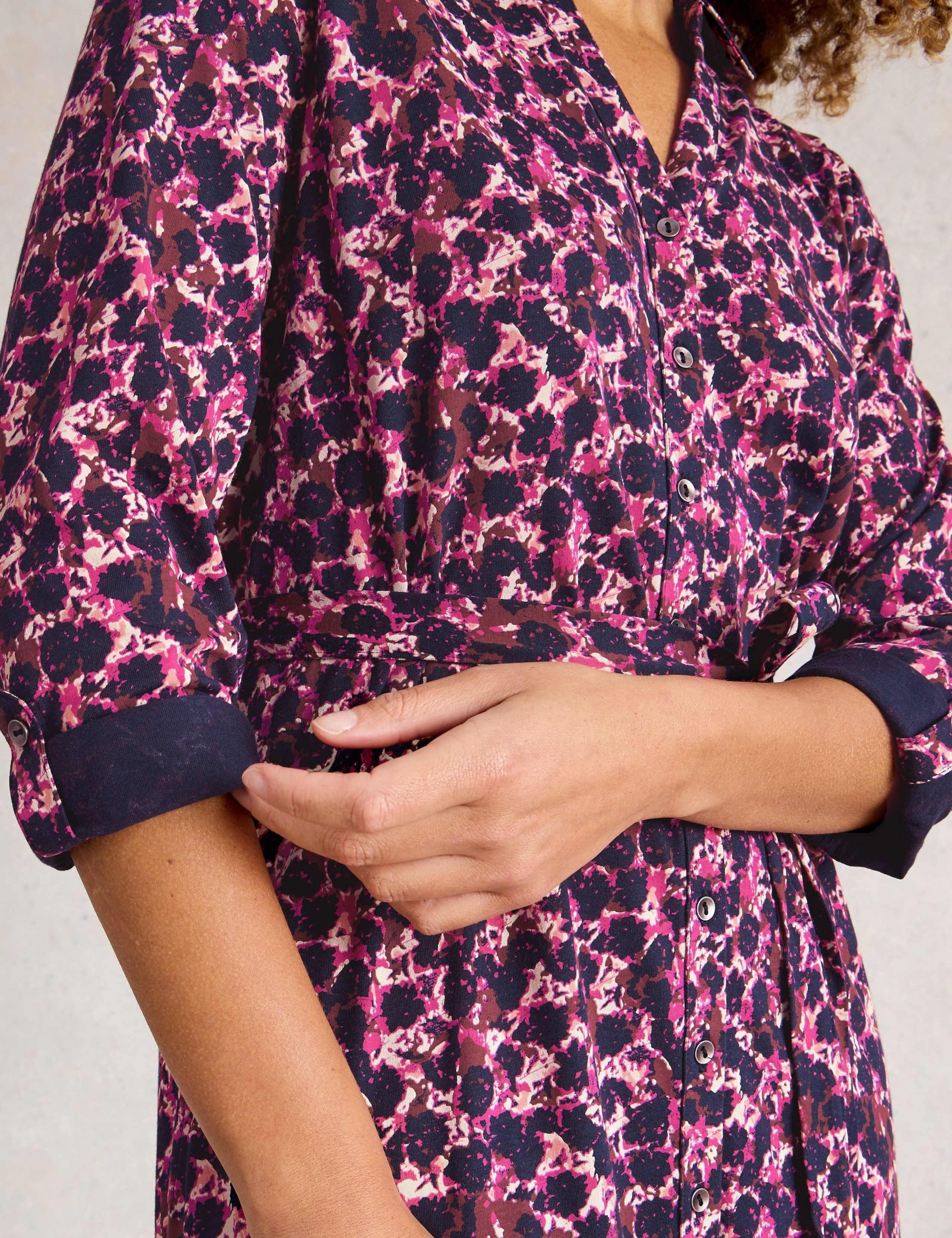 Jersey Printed Belted Midi Shirt Dress 6 of 6