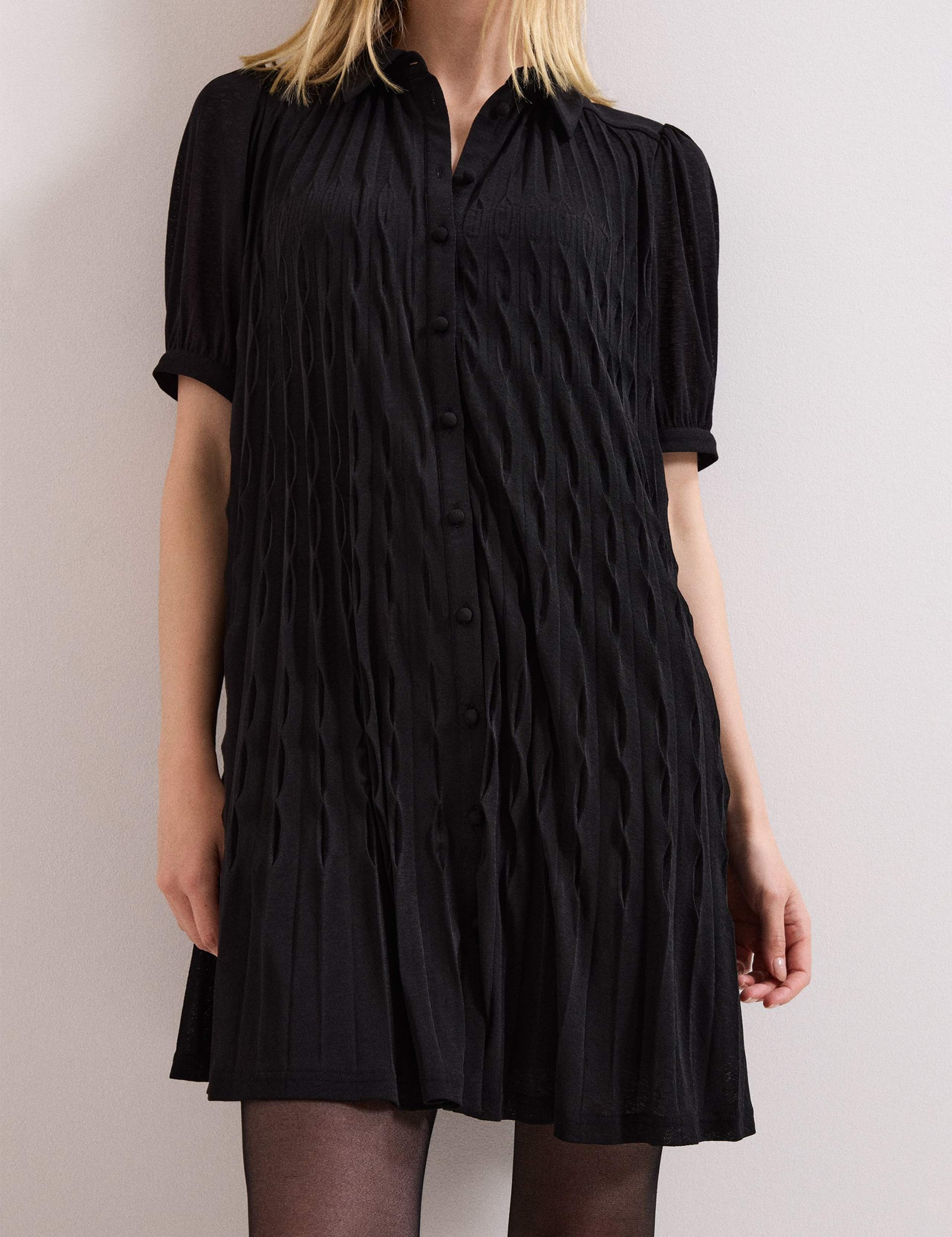 Textured Mini Shirt Dress 7 of 7
