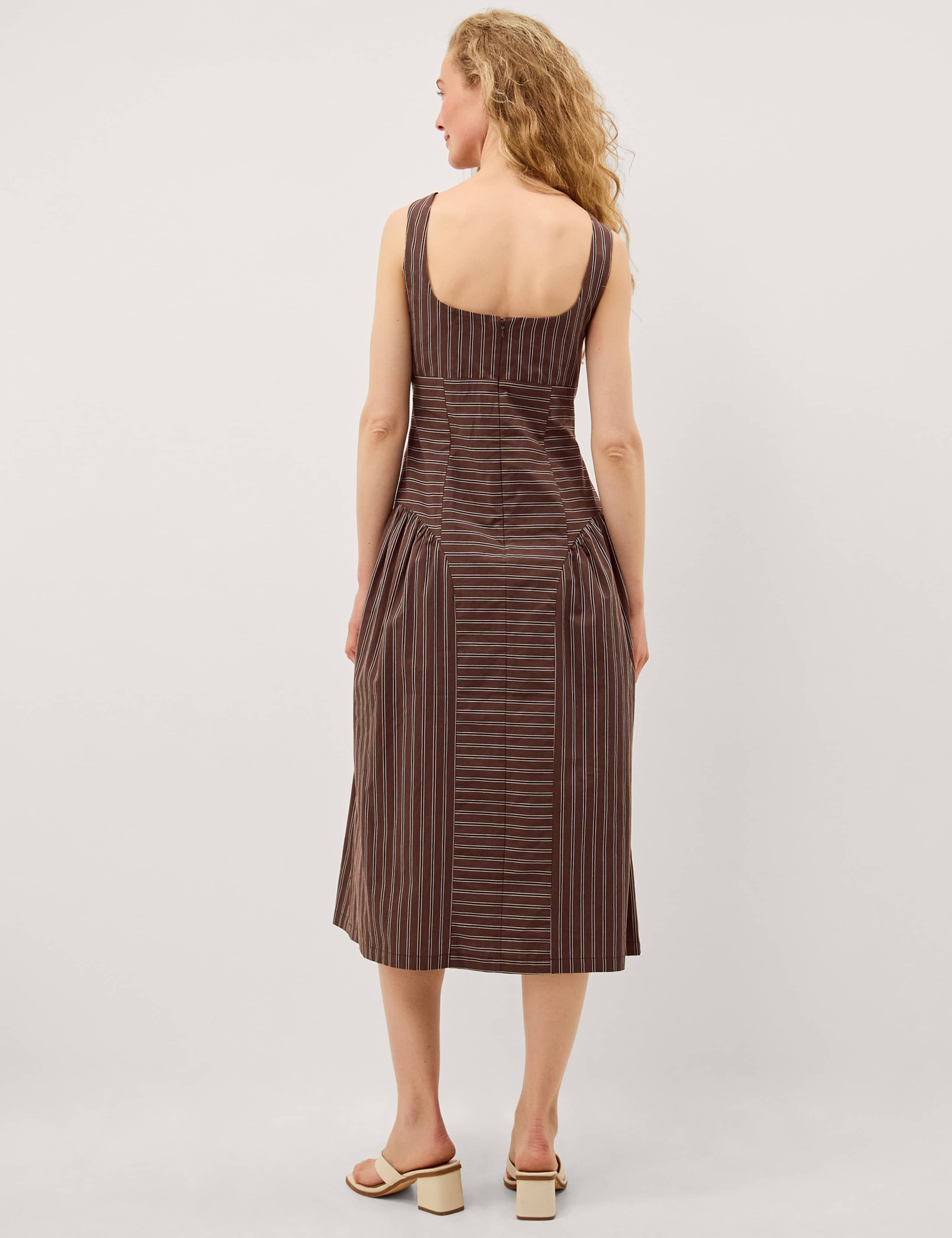 Pure Cotton Square Neck Midi Dress 3 of 5