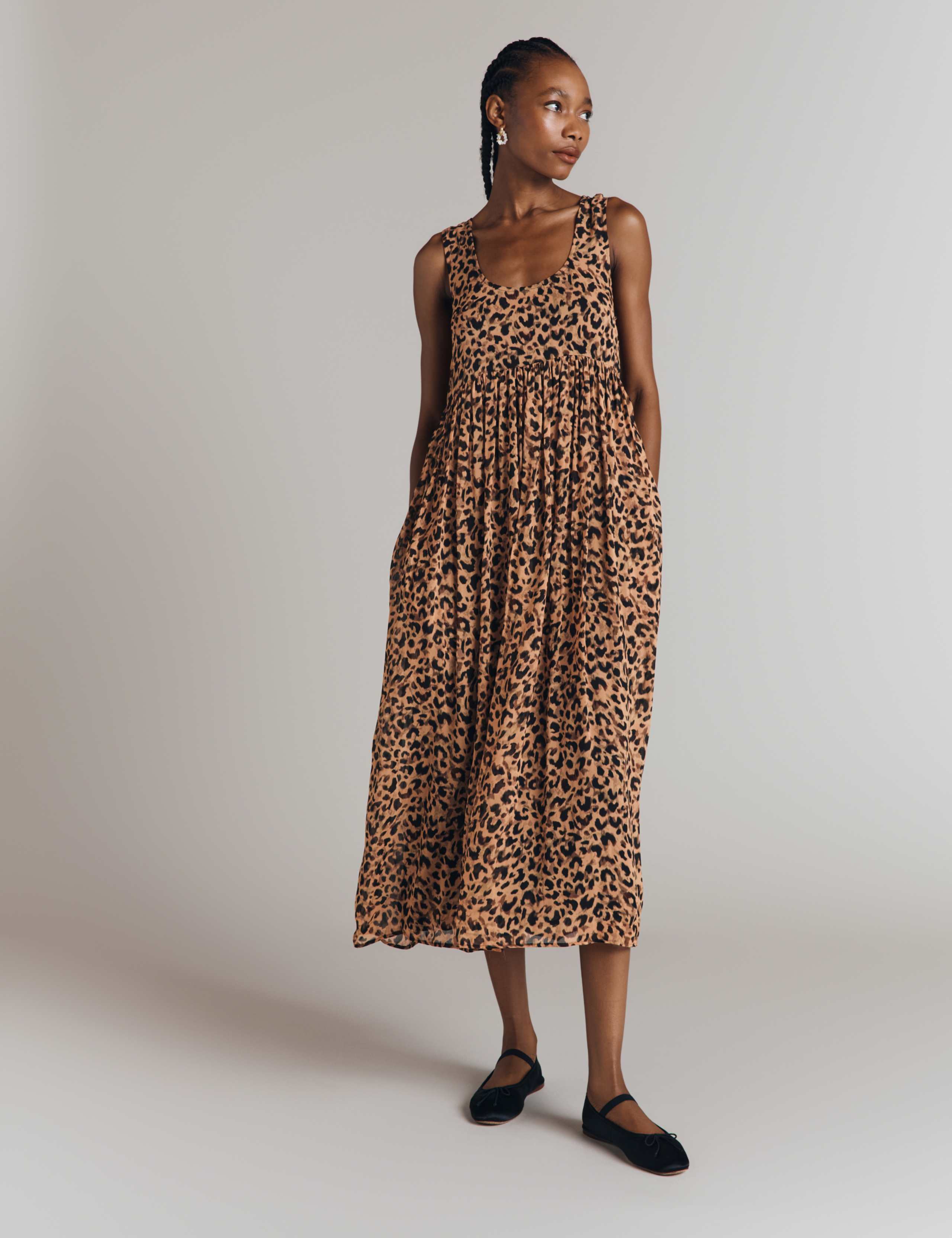 Floaty Animal Print Dress Angela Oversized Leopard Animal Print