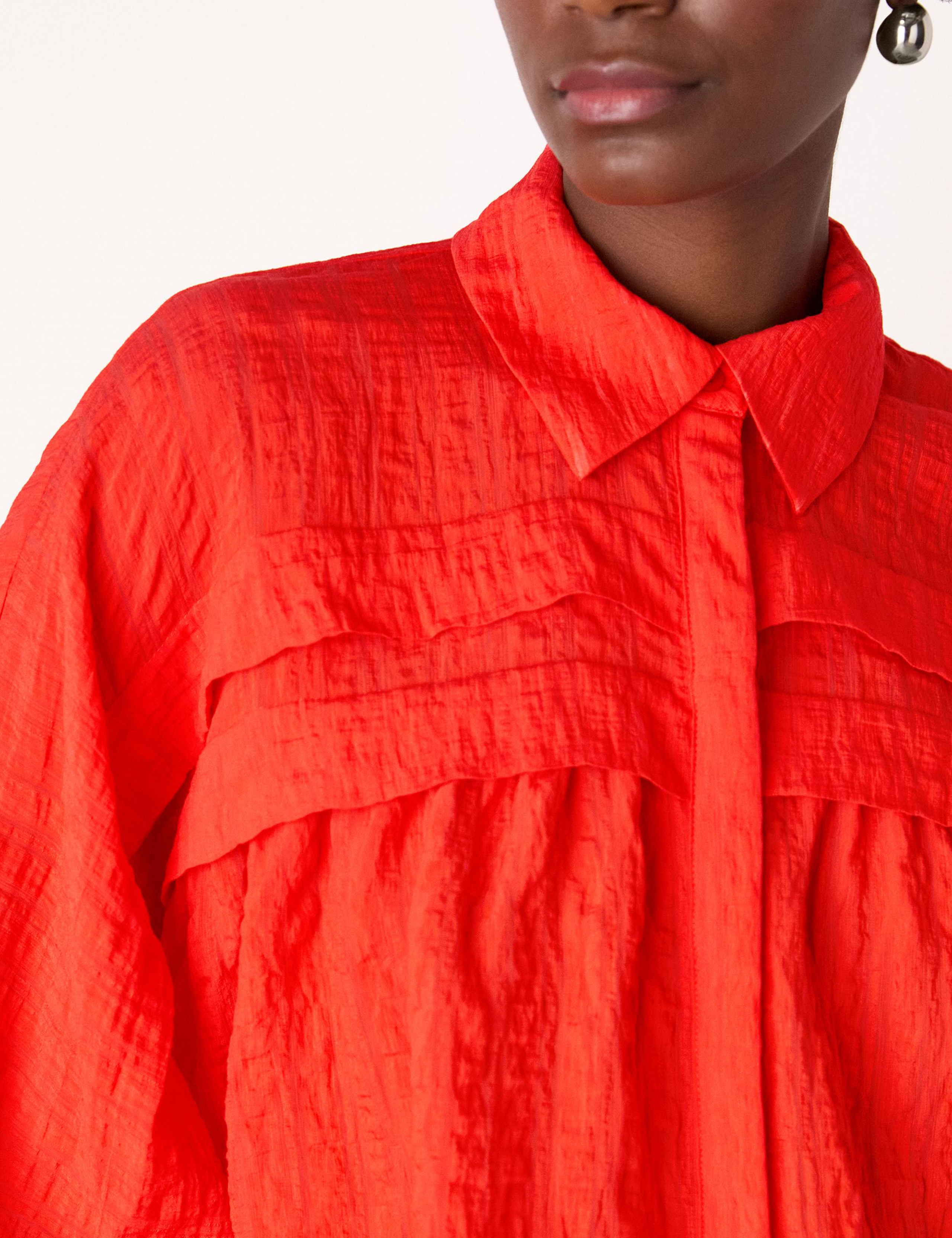 Textured Collared Frill Detail Blouse 4 of 4