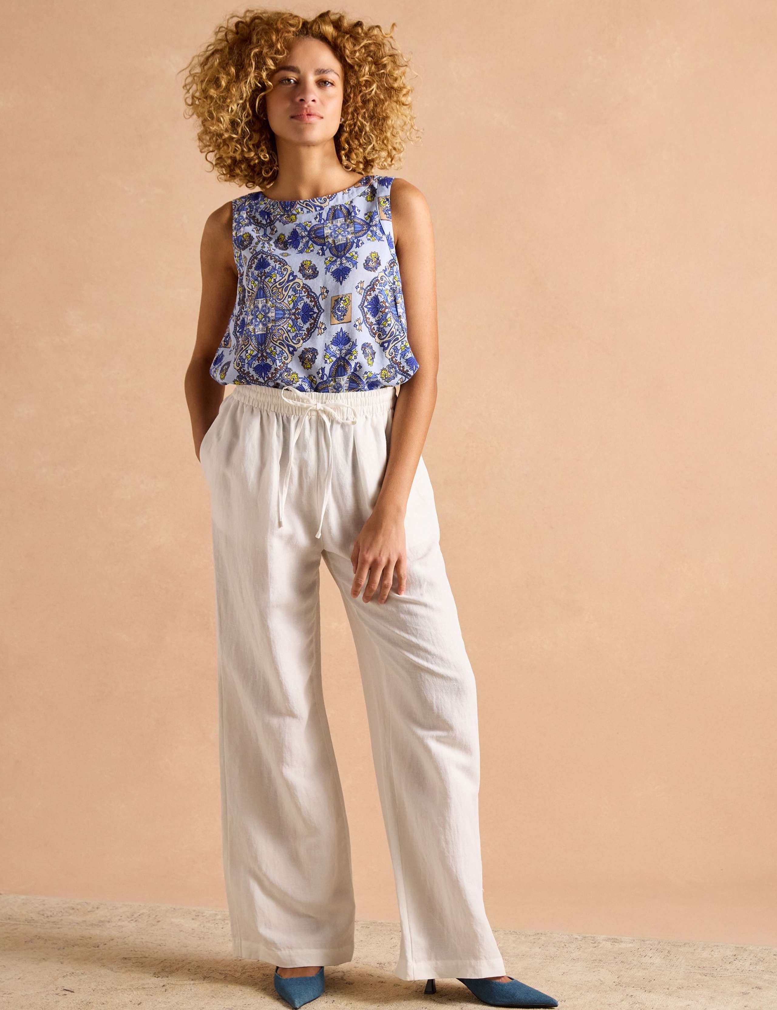 Linen Blend Printed Blouse 6 of 8