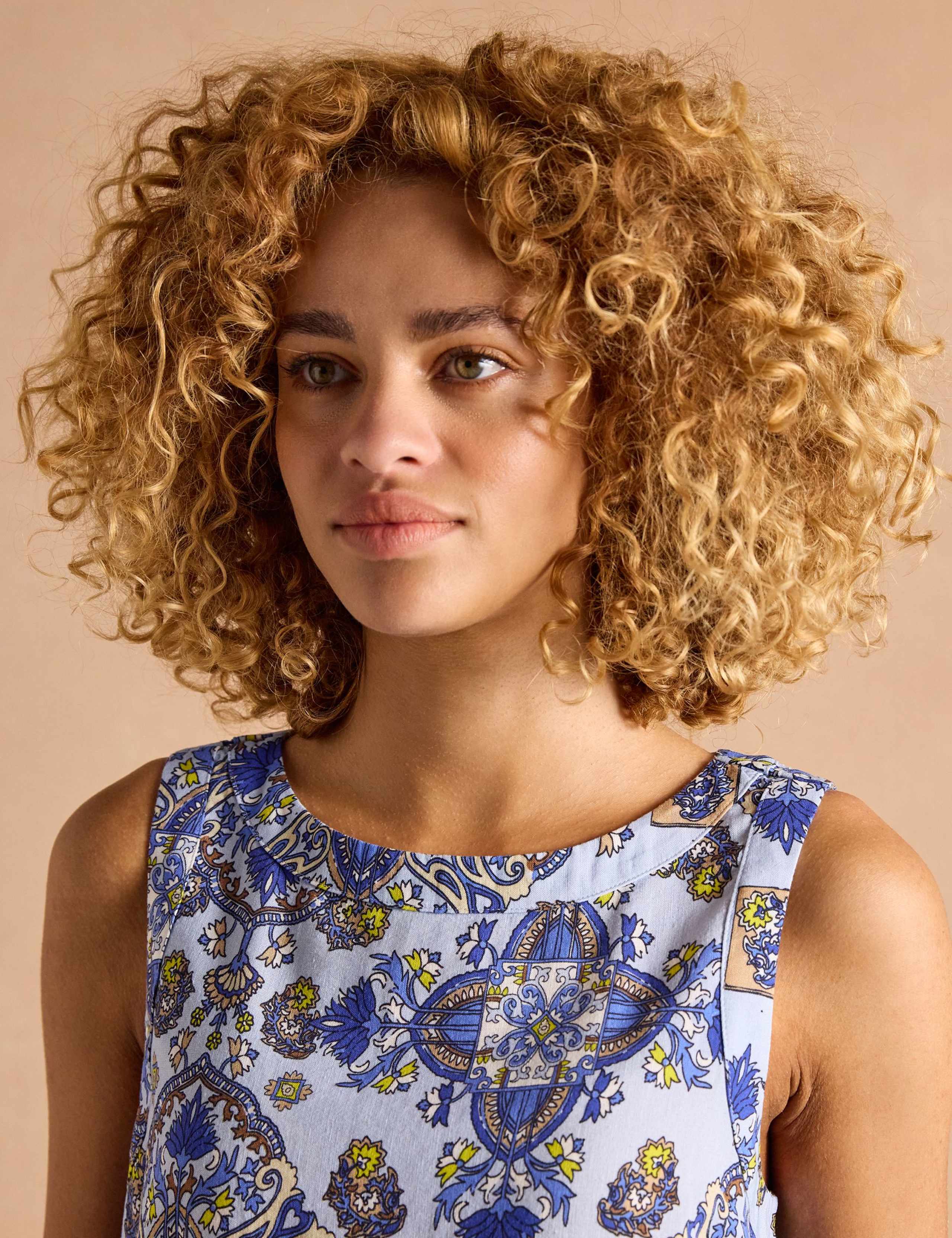 Linen Blend Printed Blouse 8 of 8