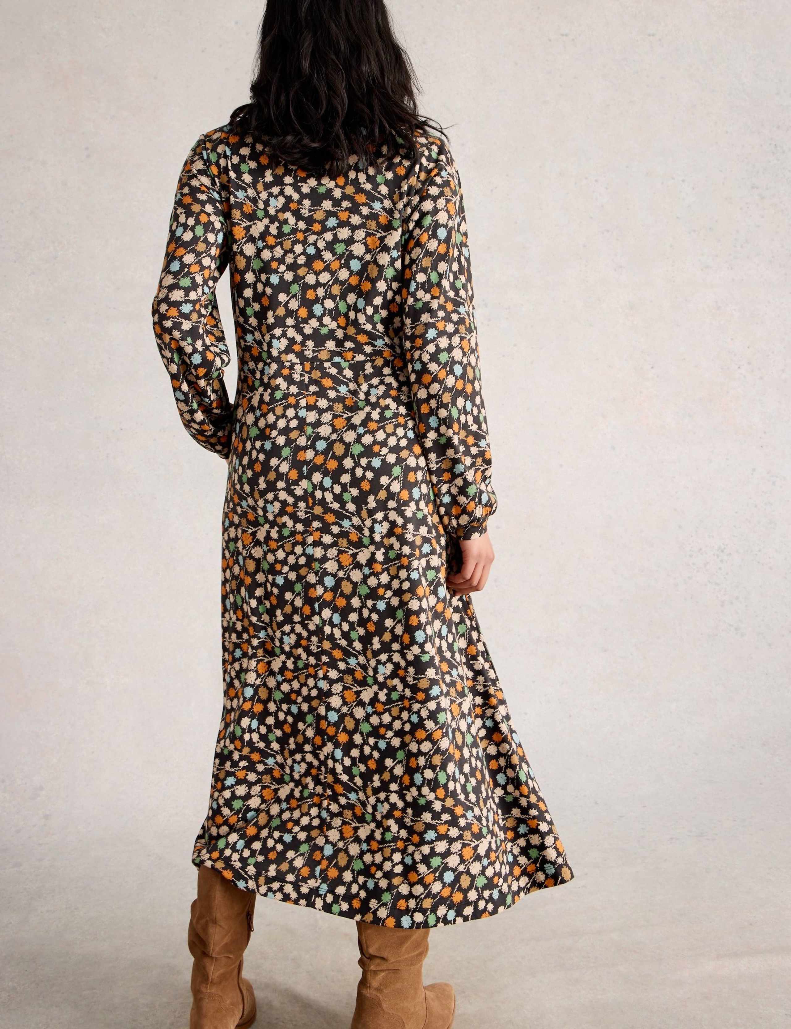 Jersey Printed V-Neck Midi Dress 4 of 6