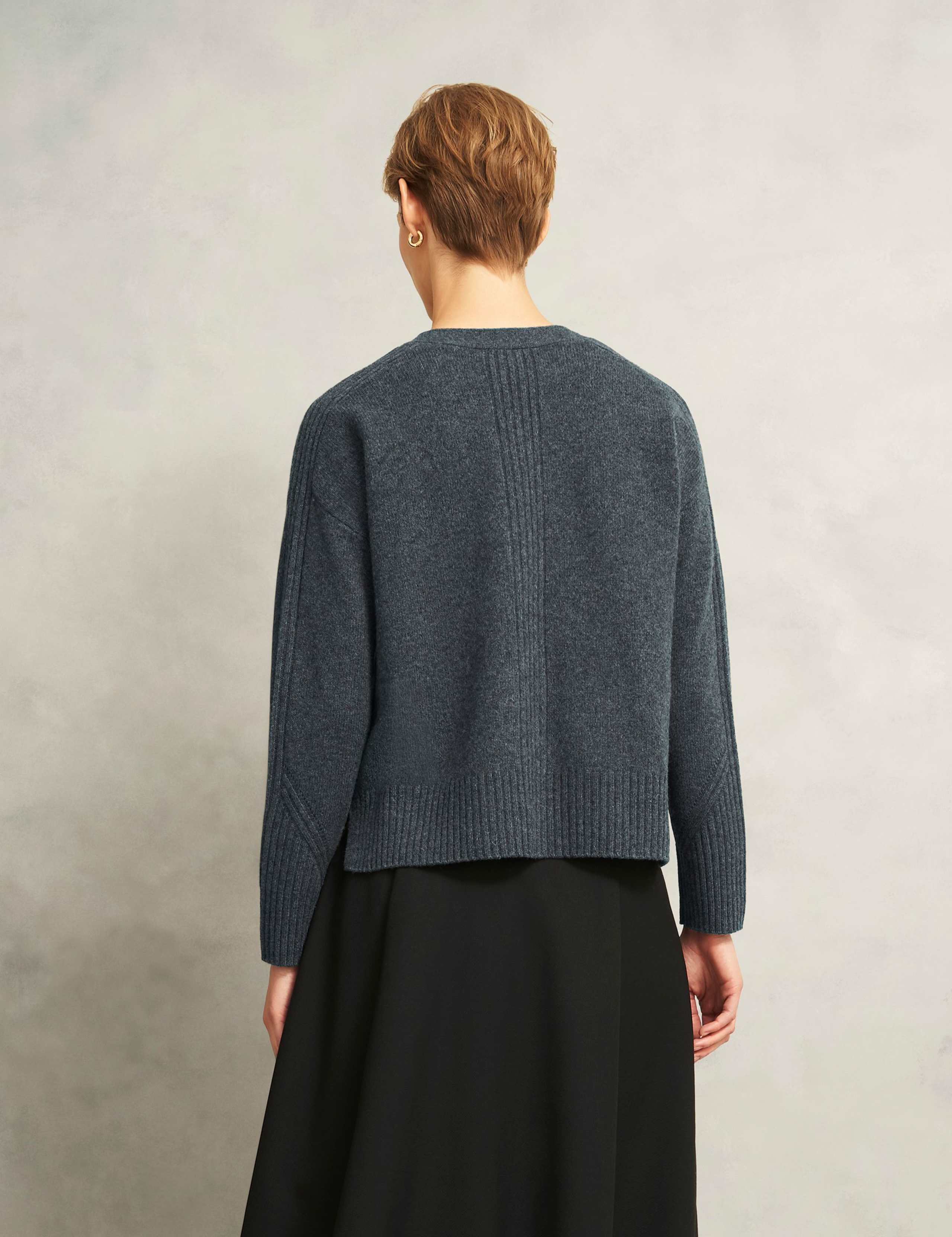Merino Wool Rich Textured Cardigan 3 of 5