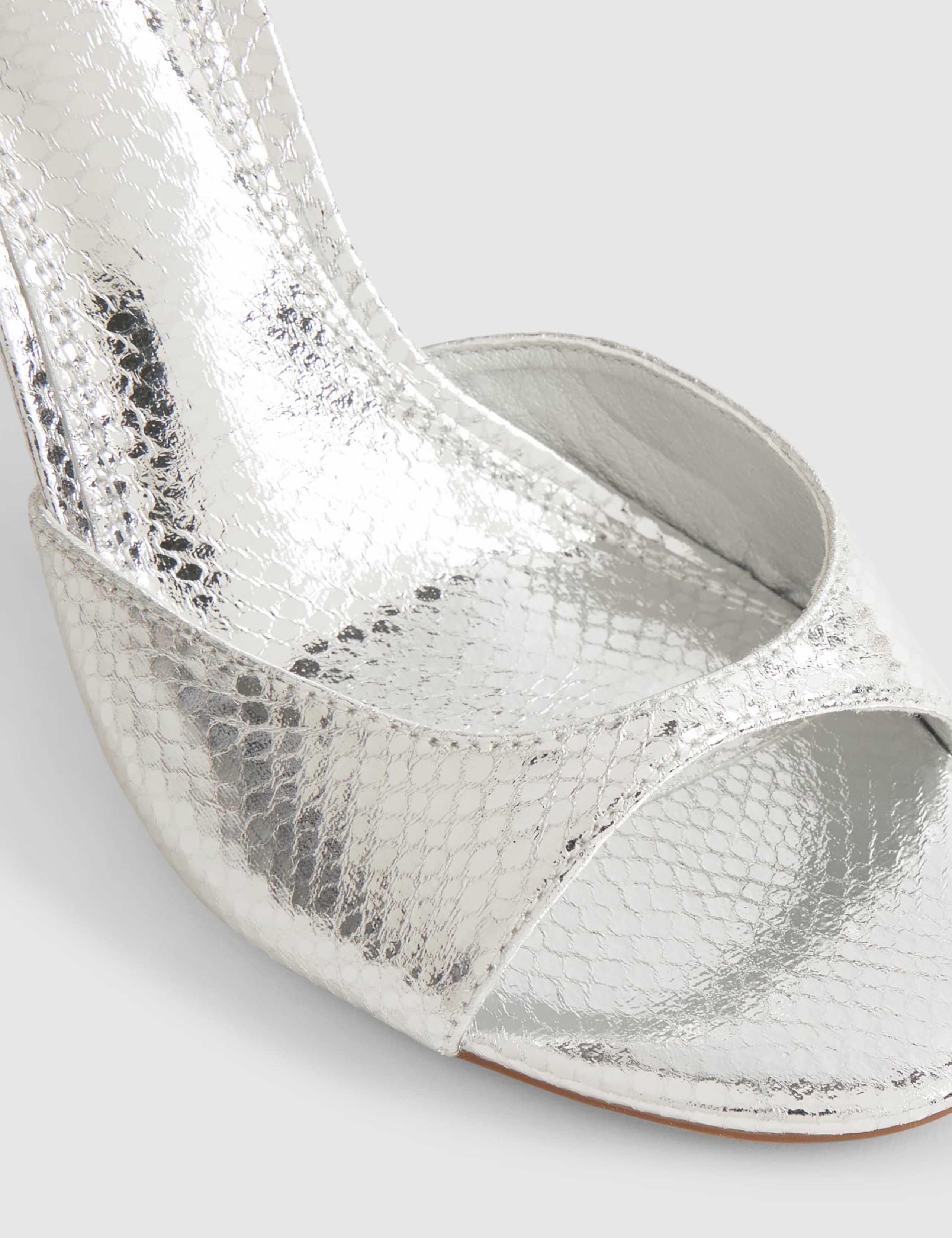 Metallic Closed Back Open Toe Stiletto Heels 5 of 5