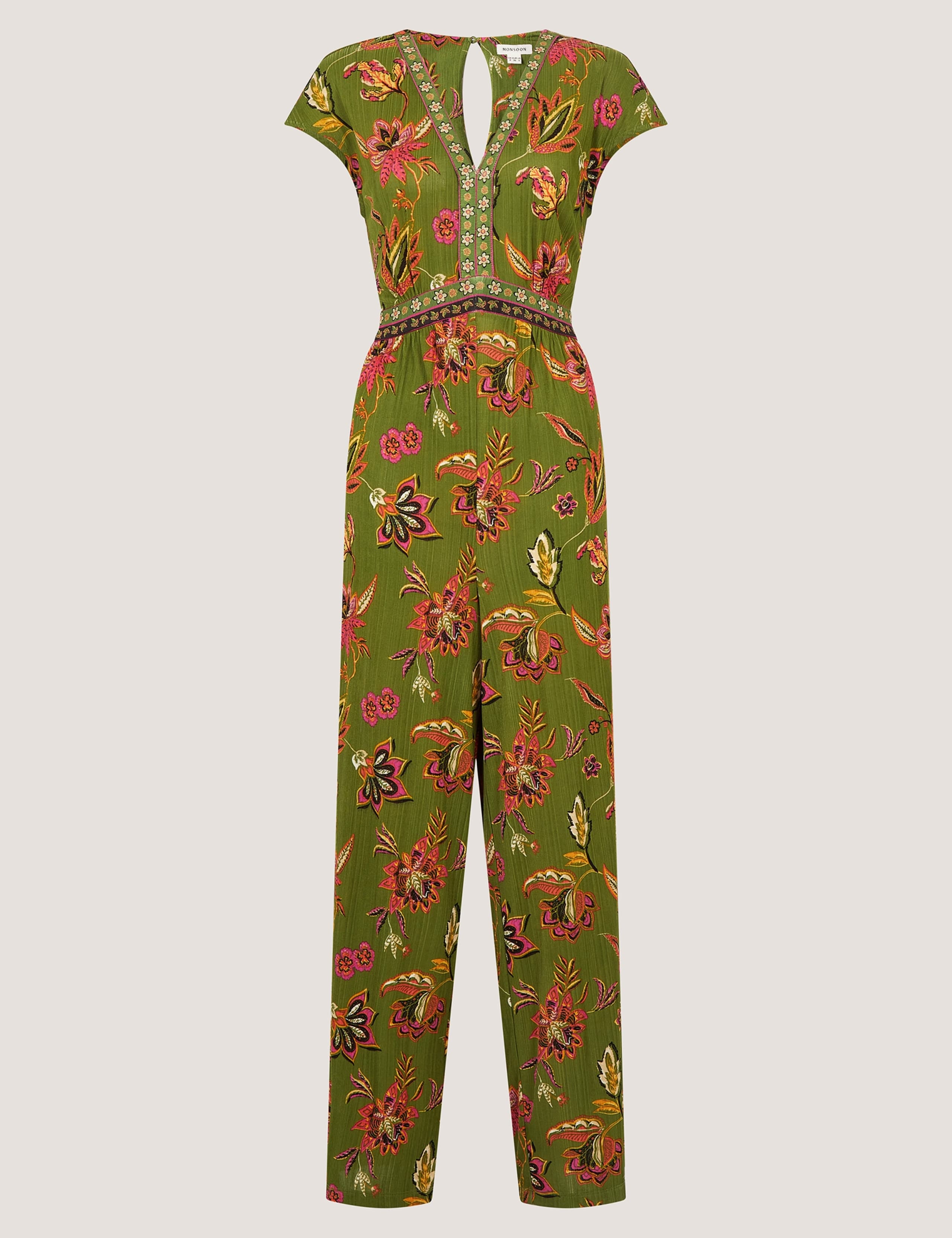 Jersey Floral Short Sleeve Wide Leg Jumpsuit 2 of 4