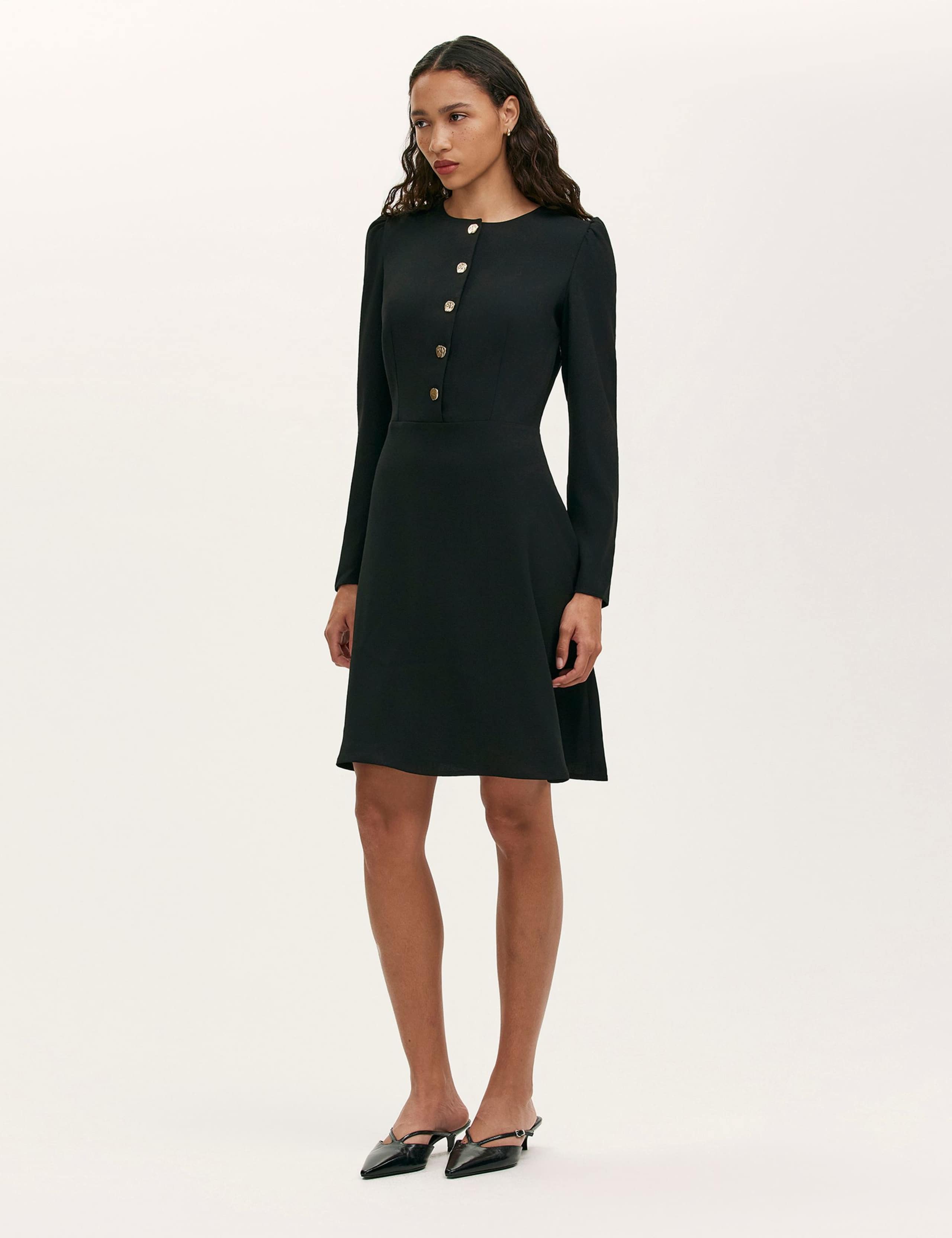 Crepe Knee Length Skater Dress 1 of 4