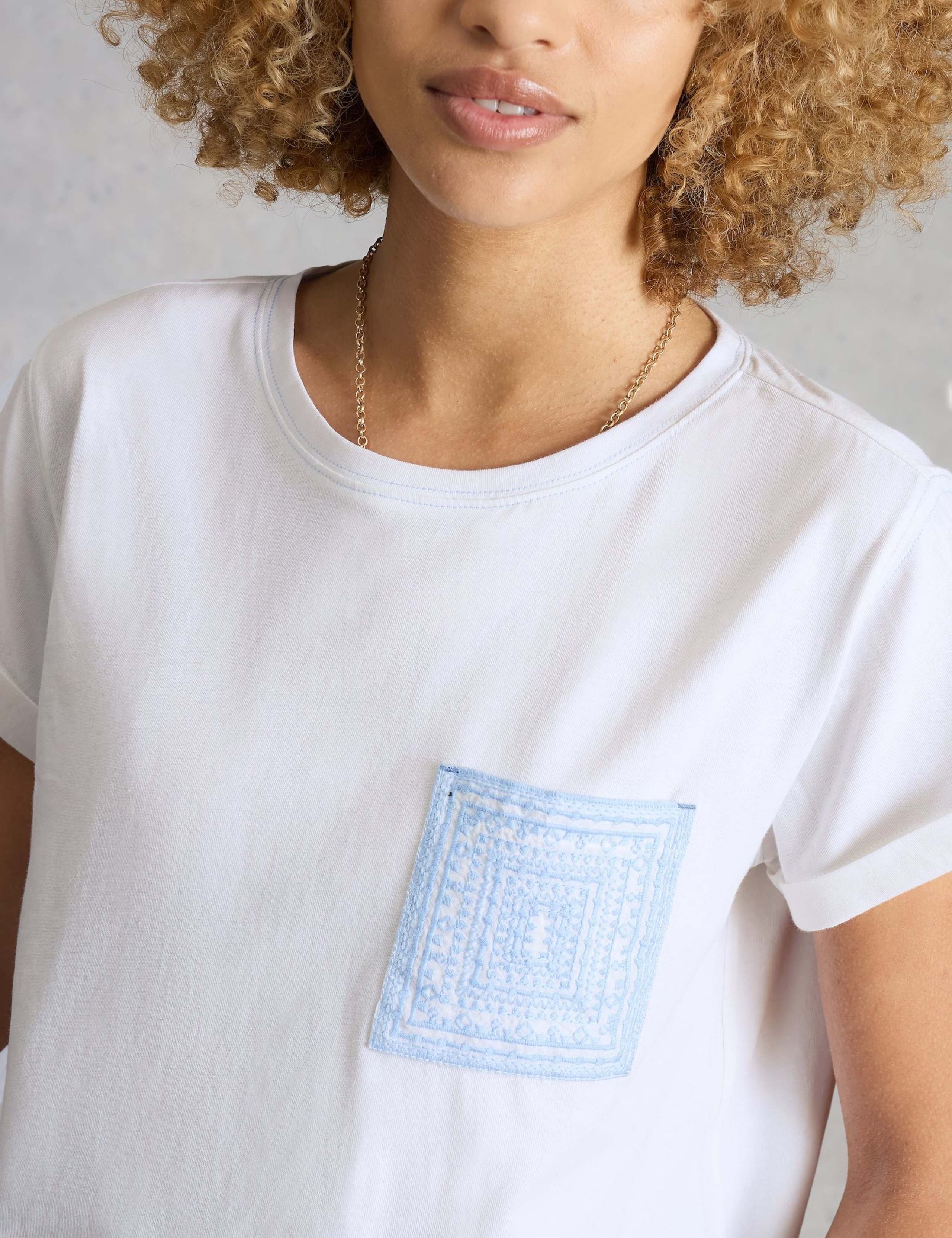 Pure Cotton Embroidered T-Shirt 4 of 6