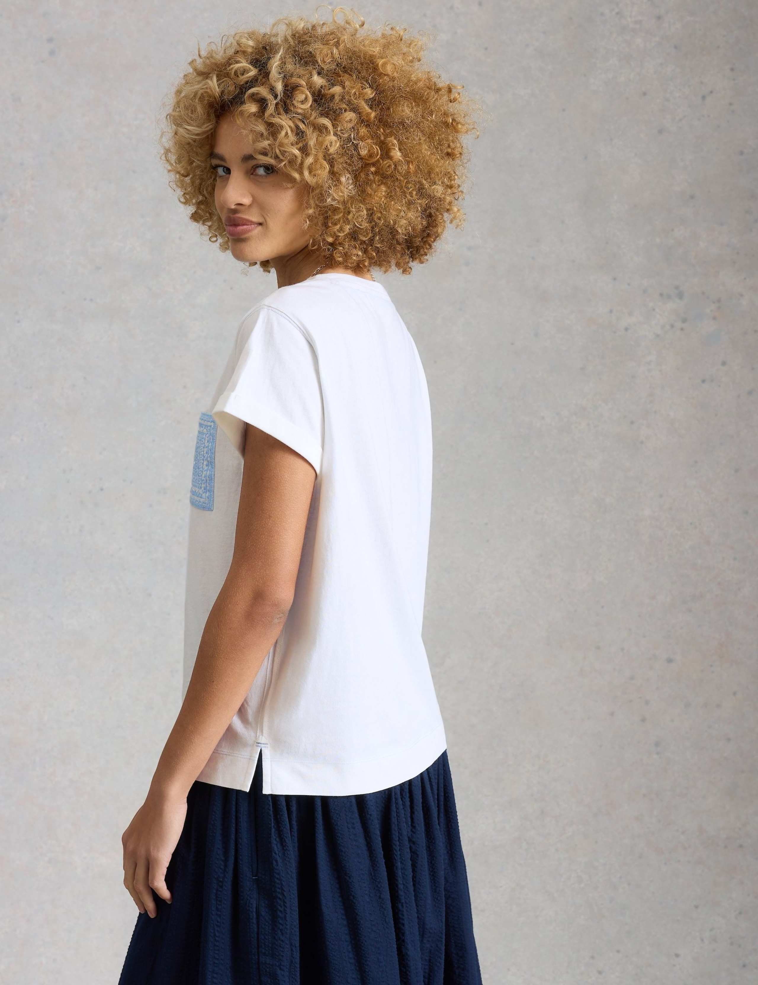 Pure Cotton Embroidered T-Shirt 5 of 6