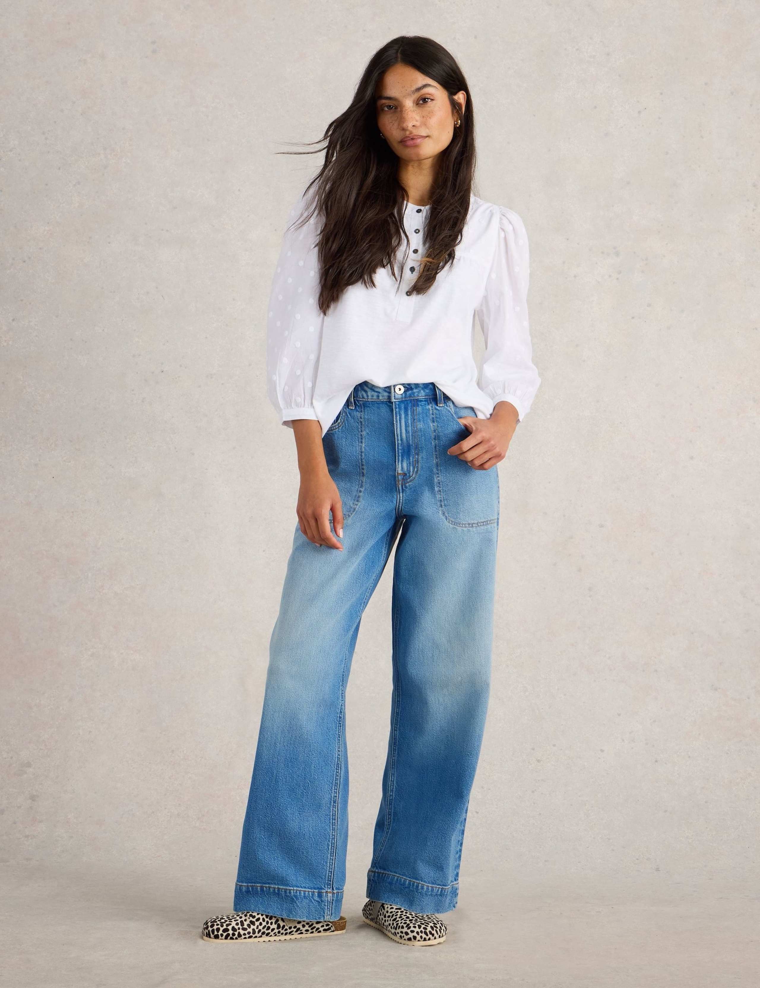 Mid Rise Wide Leg Jeans 3 of 6