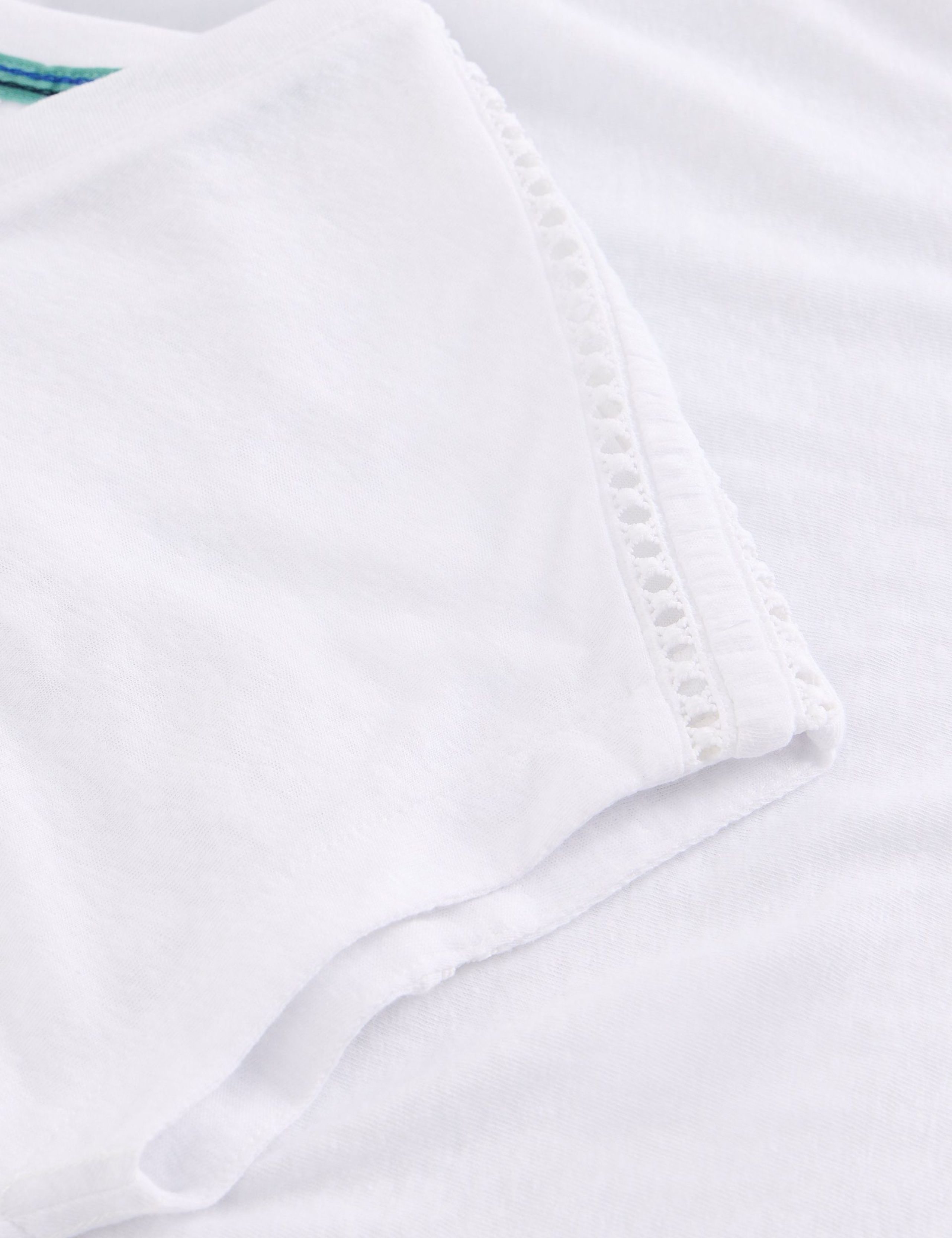 Linen Blend Lace Trim T-Shirt 6 of 6