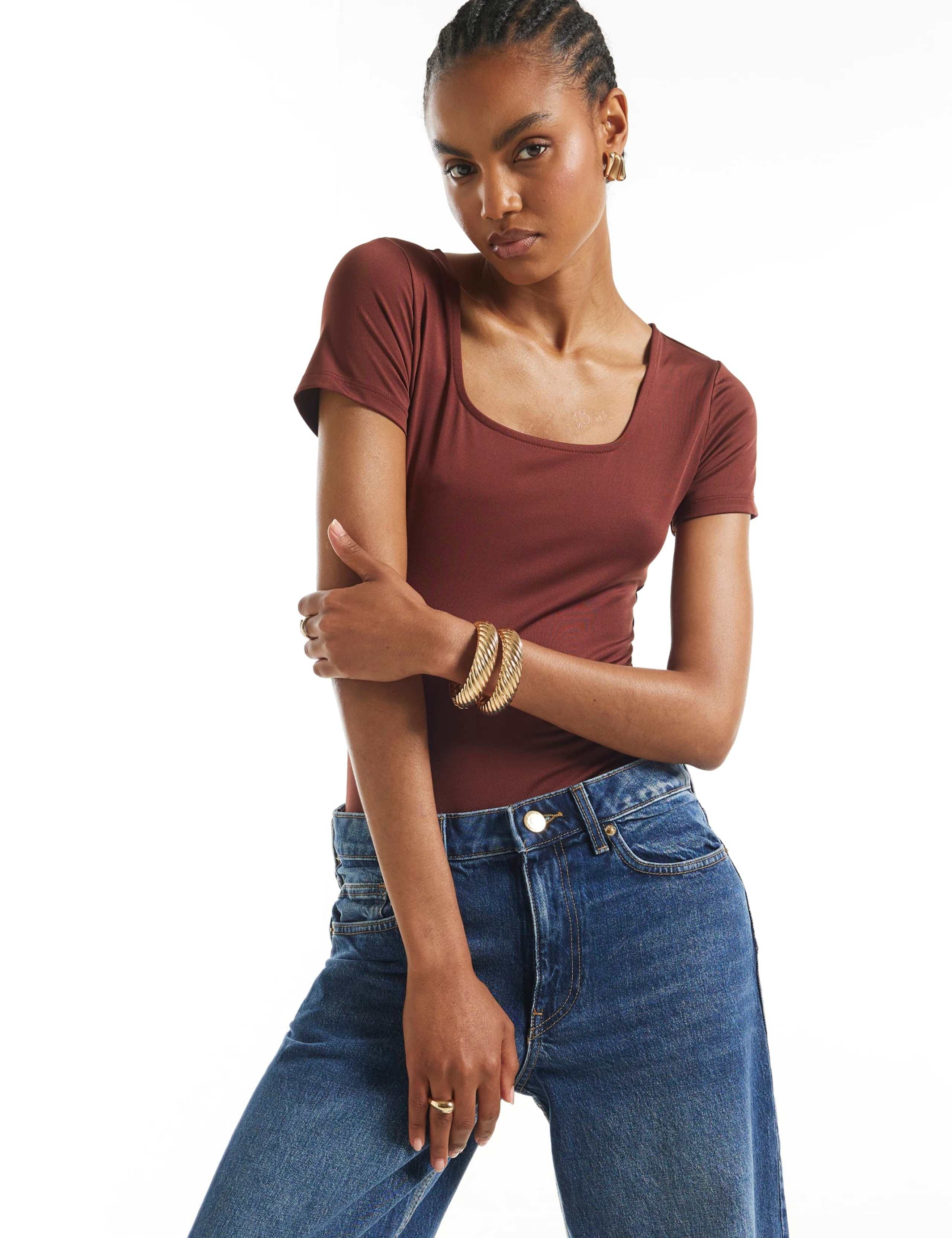 Fitted Scoop Neck Bodysuit 3 of 3