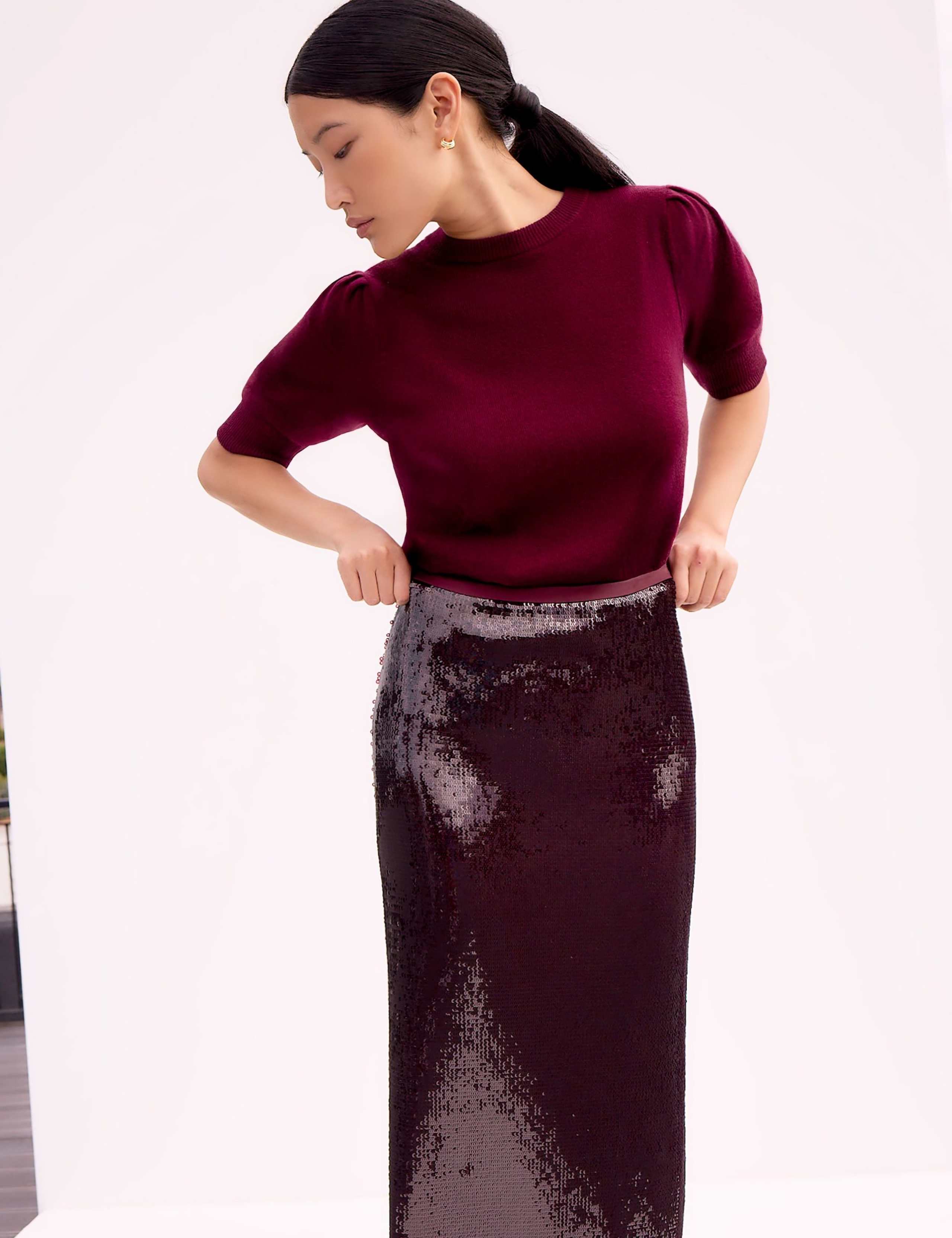 Sequin Split Back Maxi Pencil Skirt 2 of 3