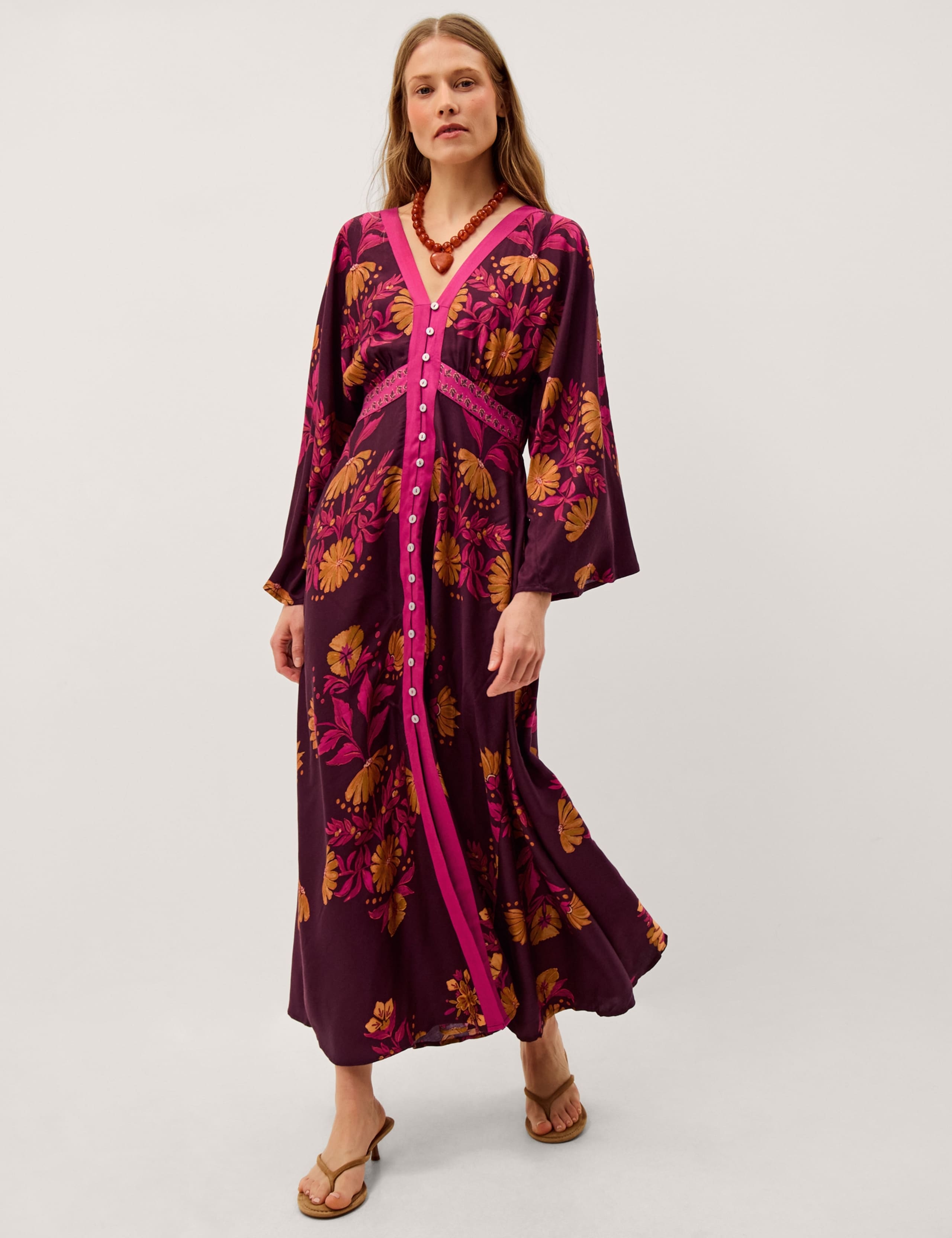 Koa Long Sleeve Floral Midi Dress 1 of 5