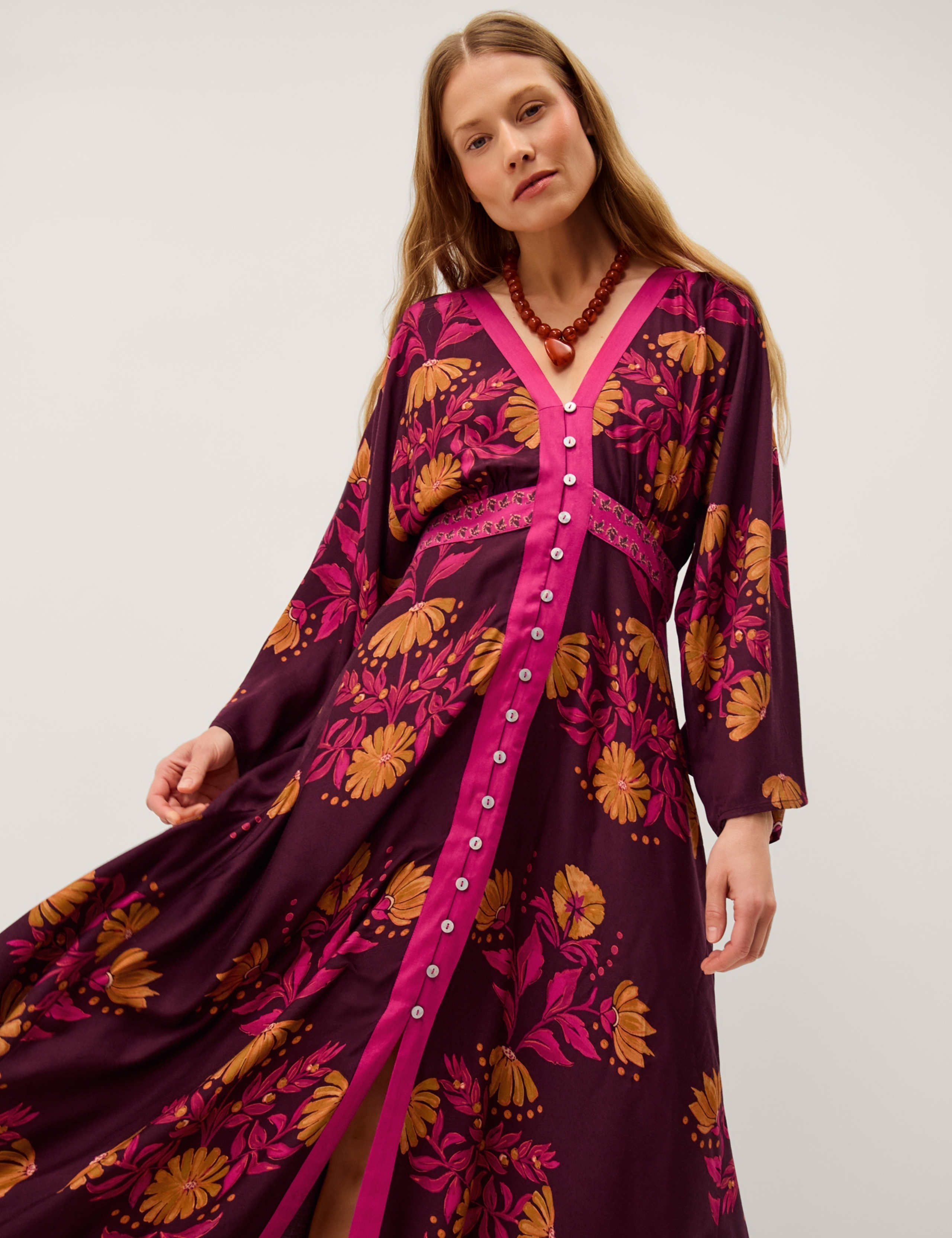 Koa Long Sleeve Floral Midi Dress 3 of 5