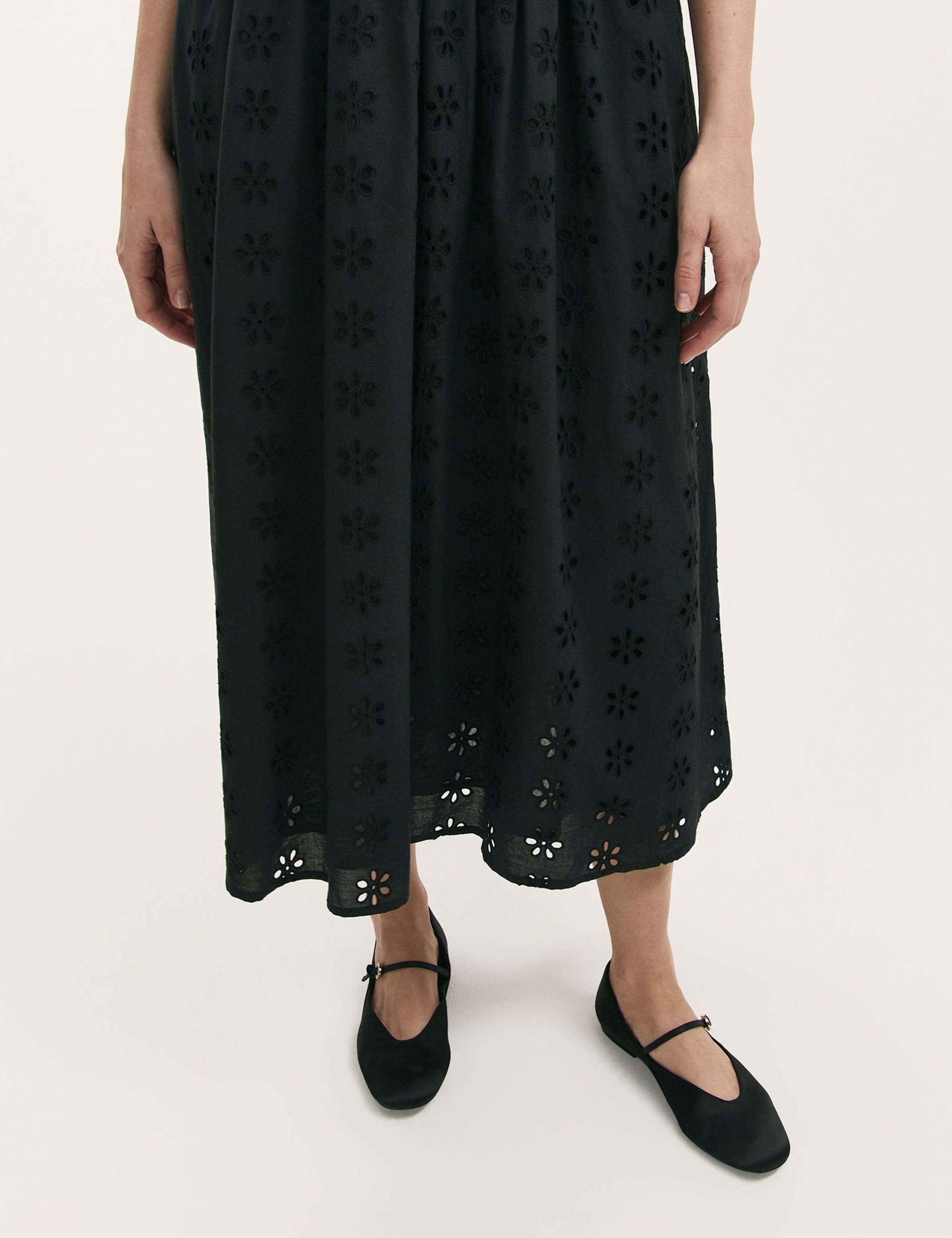 Cotton Rich Broderie Midi T-Shirt Dress 4 of 4