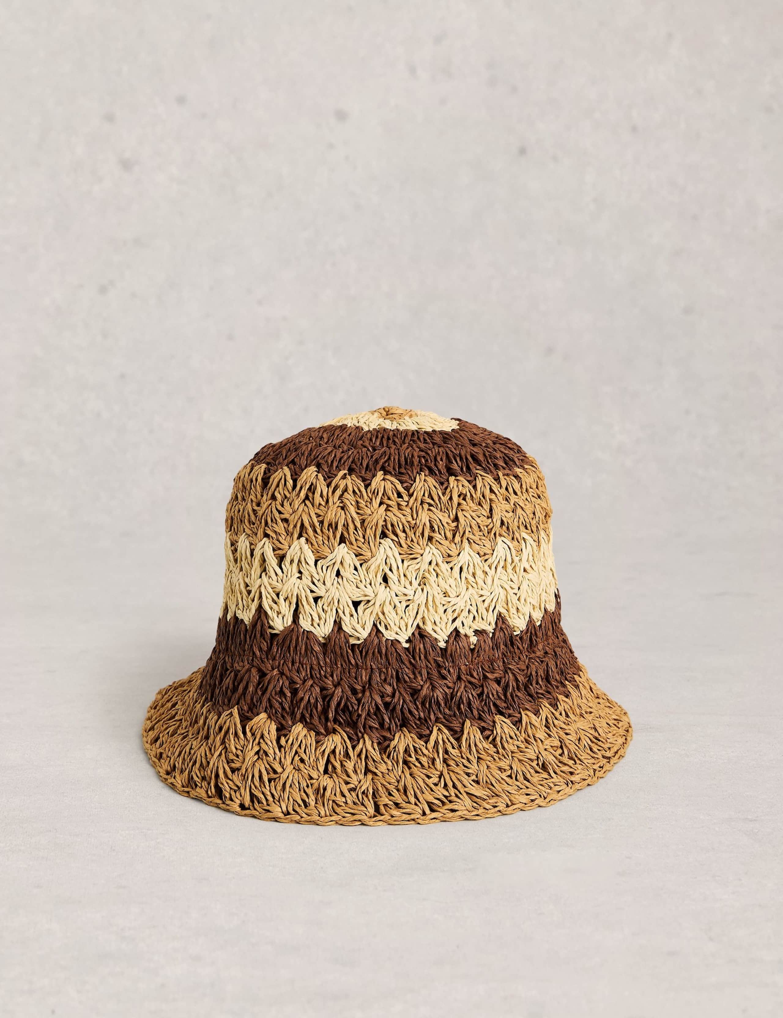 Straw Striped Bucket Hat 1 of 2