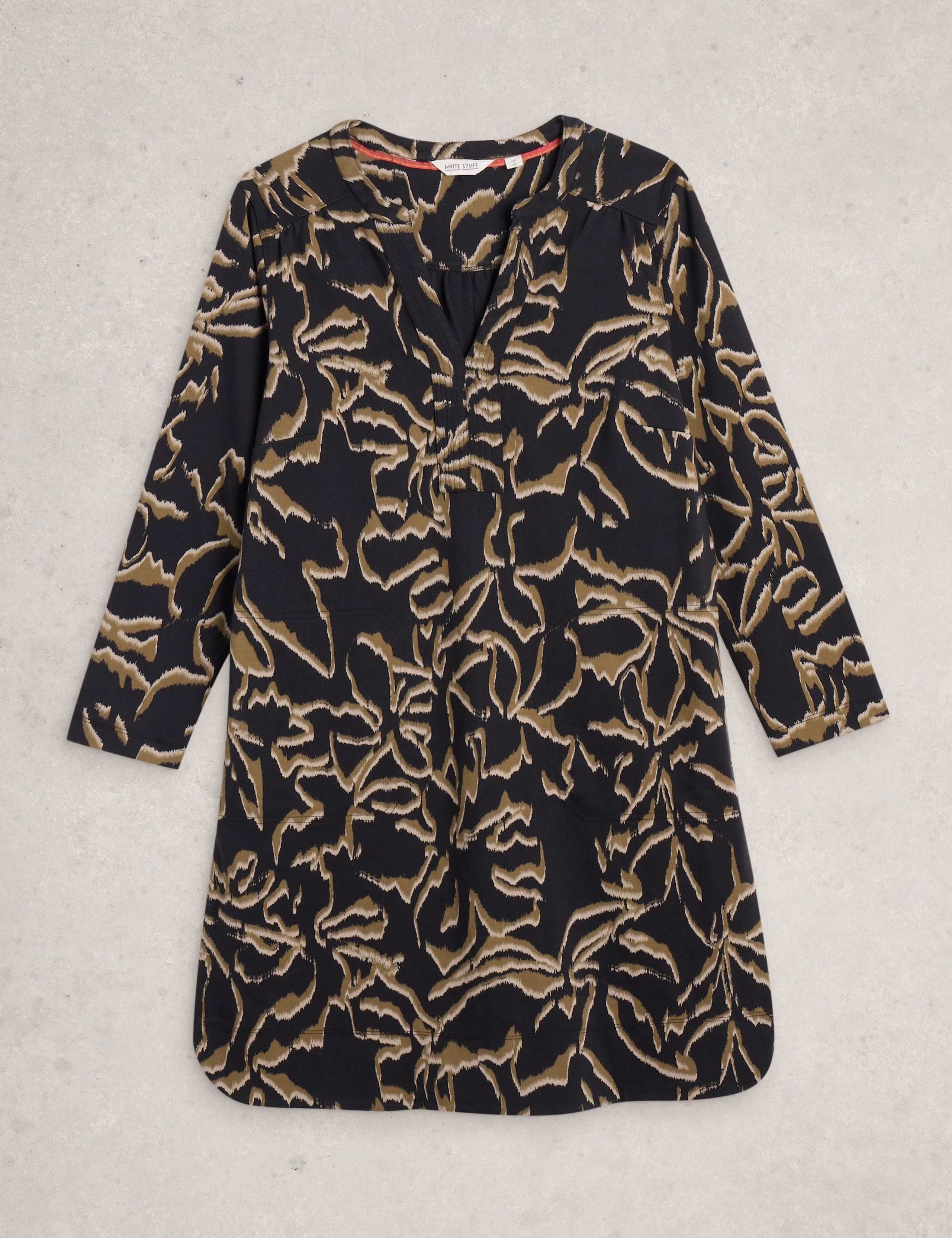 Pure Cotton Floral Knee Length Shift Dress 2 of 6