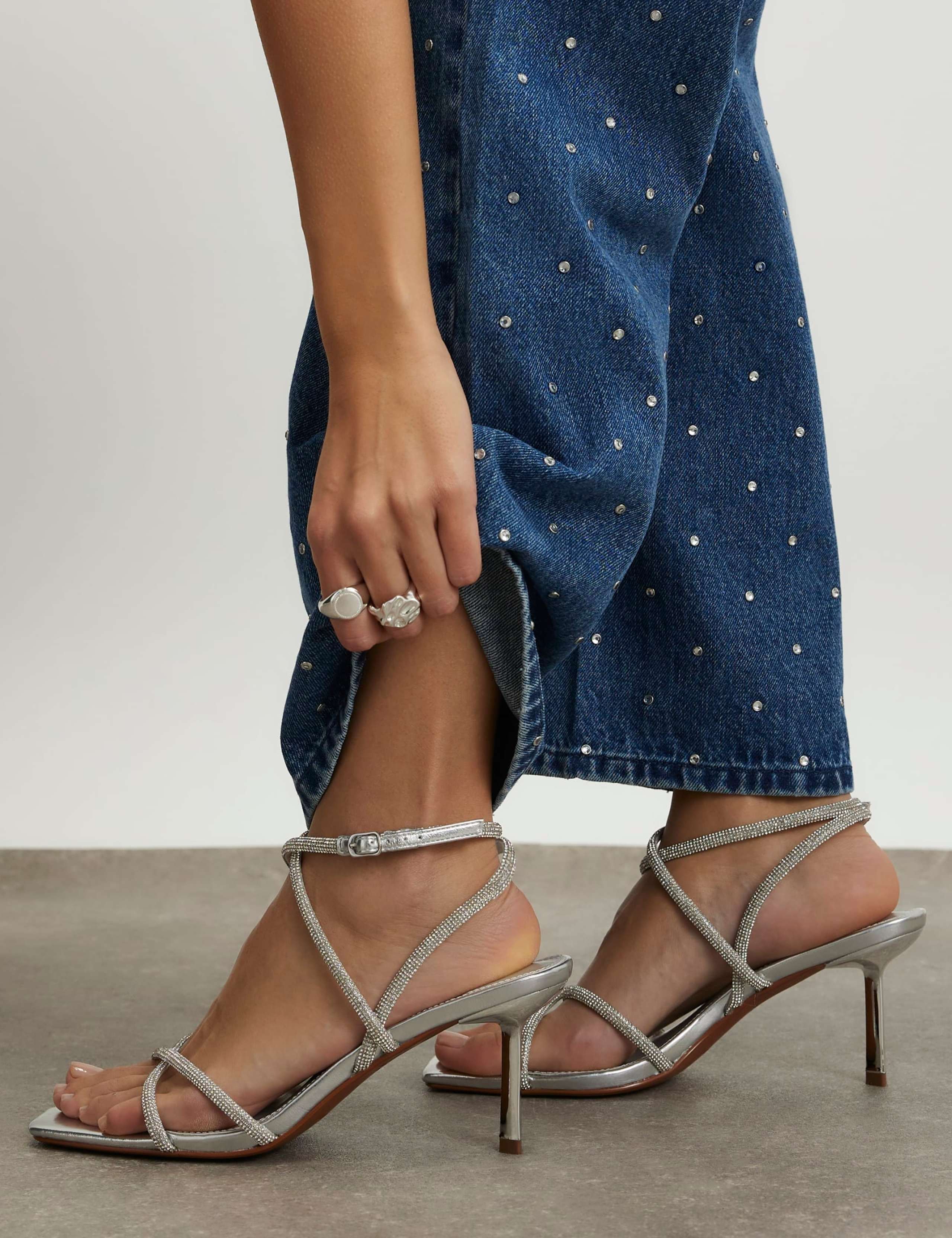 Diamanté Strappy Stiletto Heel Sandals 1 of 5