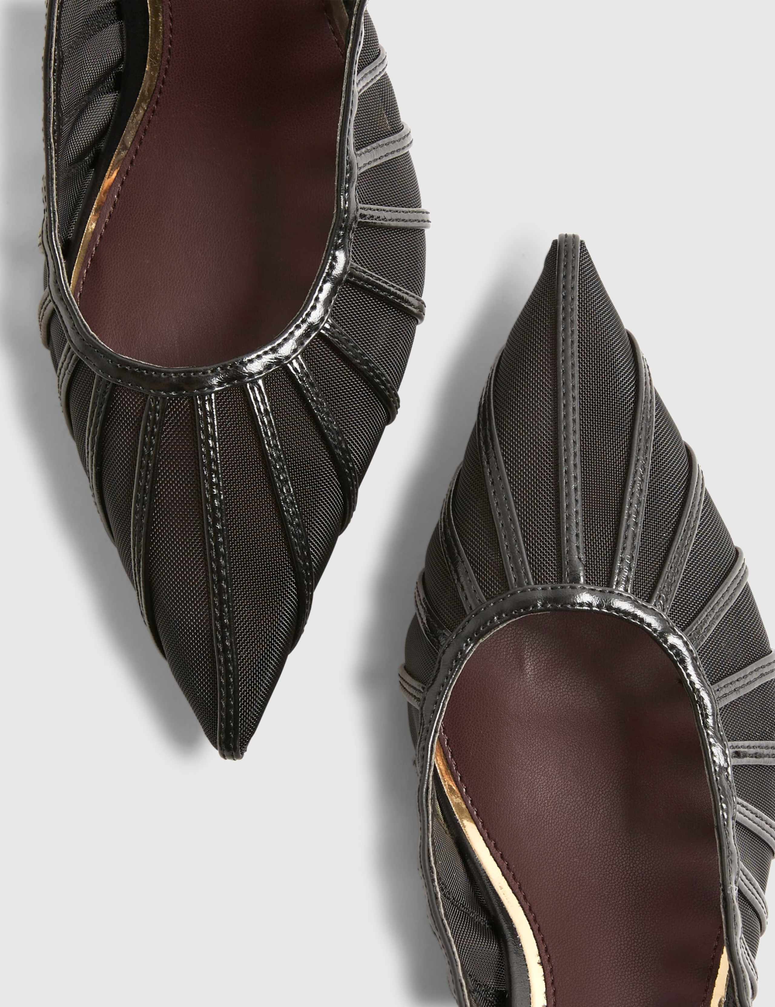 Mesh Kitten Heel Pointed Court Shoes 4 of 5