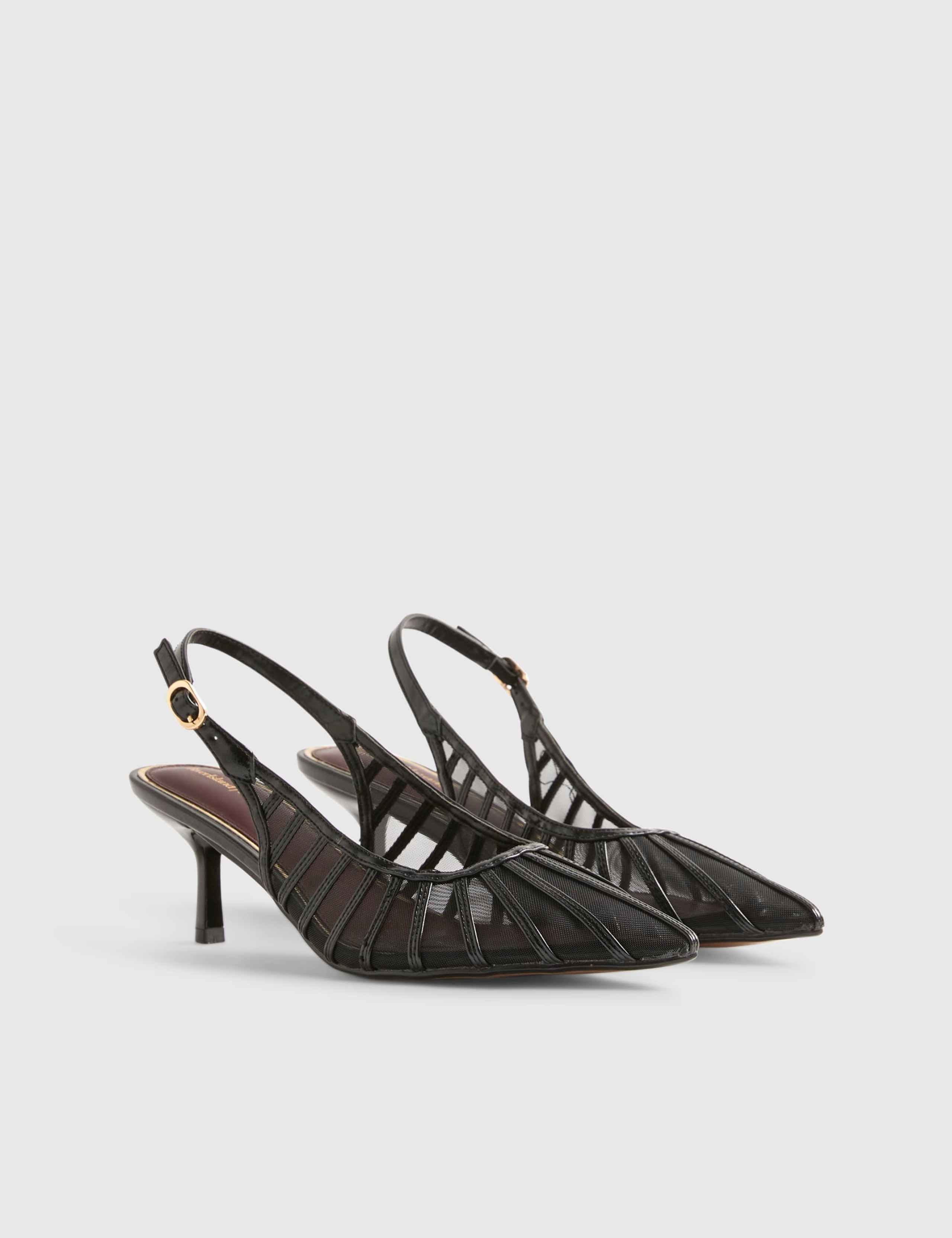 Mesh Kitten Heel Pointed Court Shoes 5 of 5