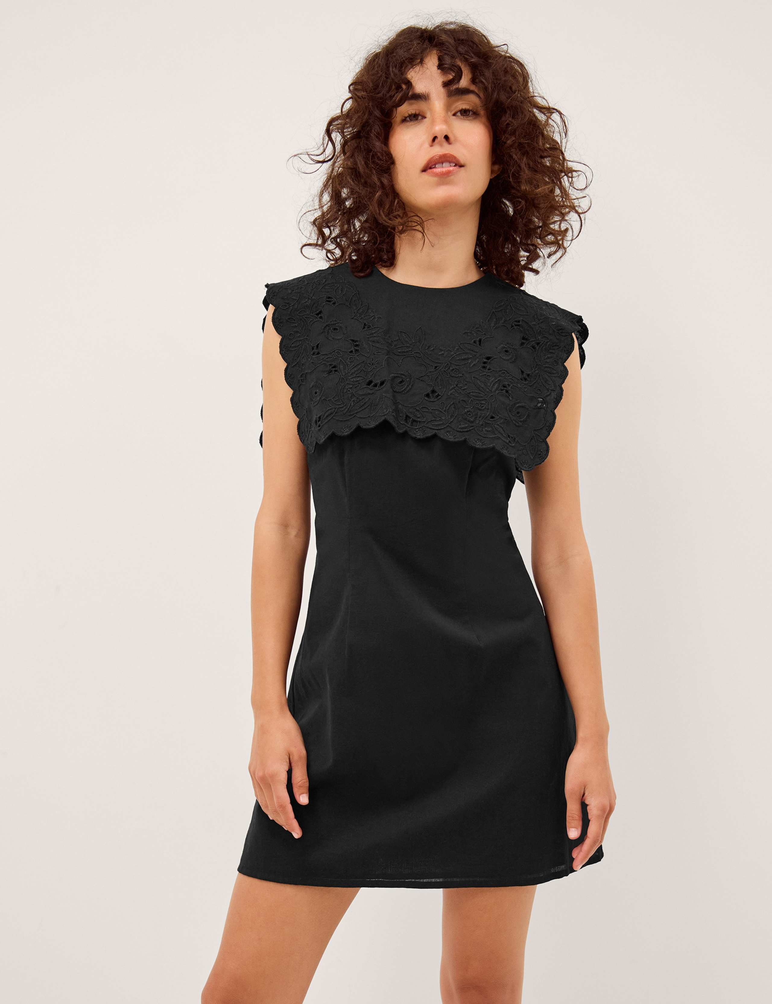 Cotton Rich Embroidered Mini Shift Dress 3 of 5