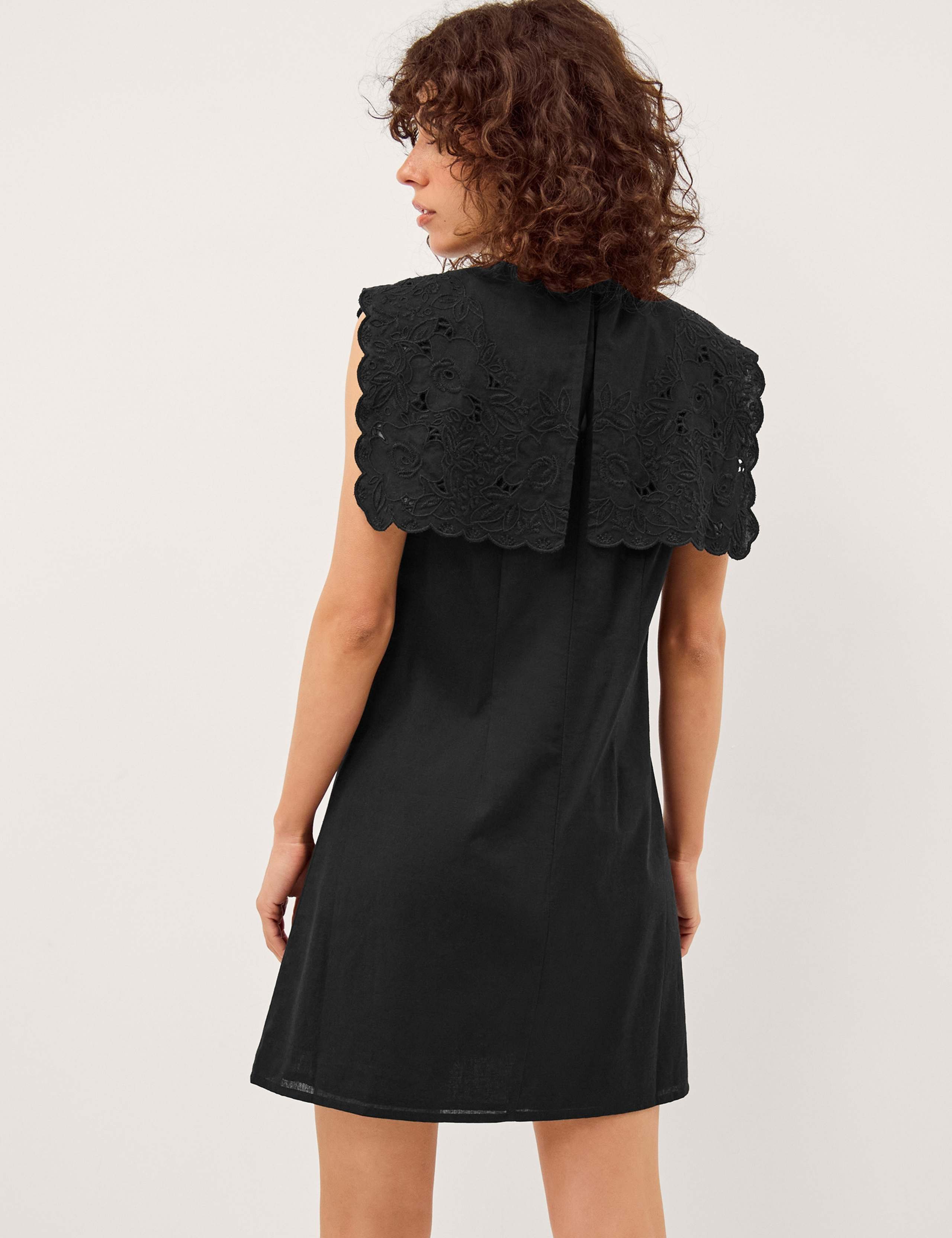 Cotton Rich Embroidered Mini Shift Dress 4 of 5