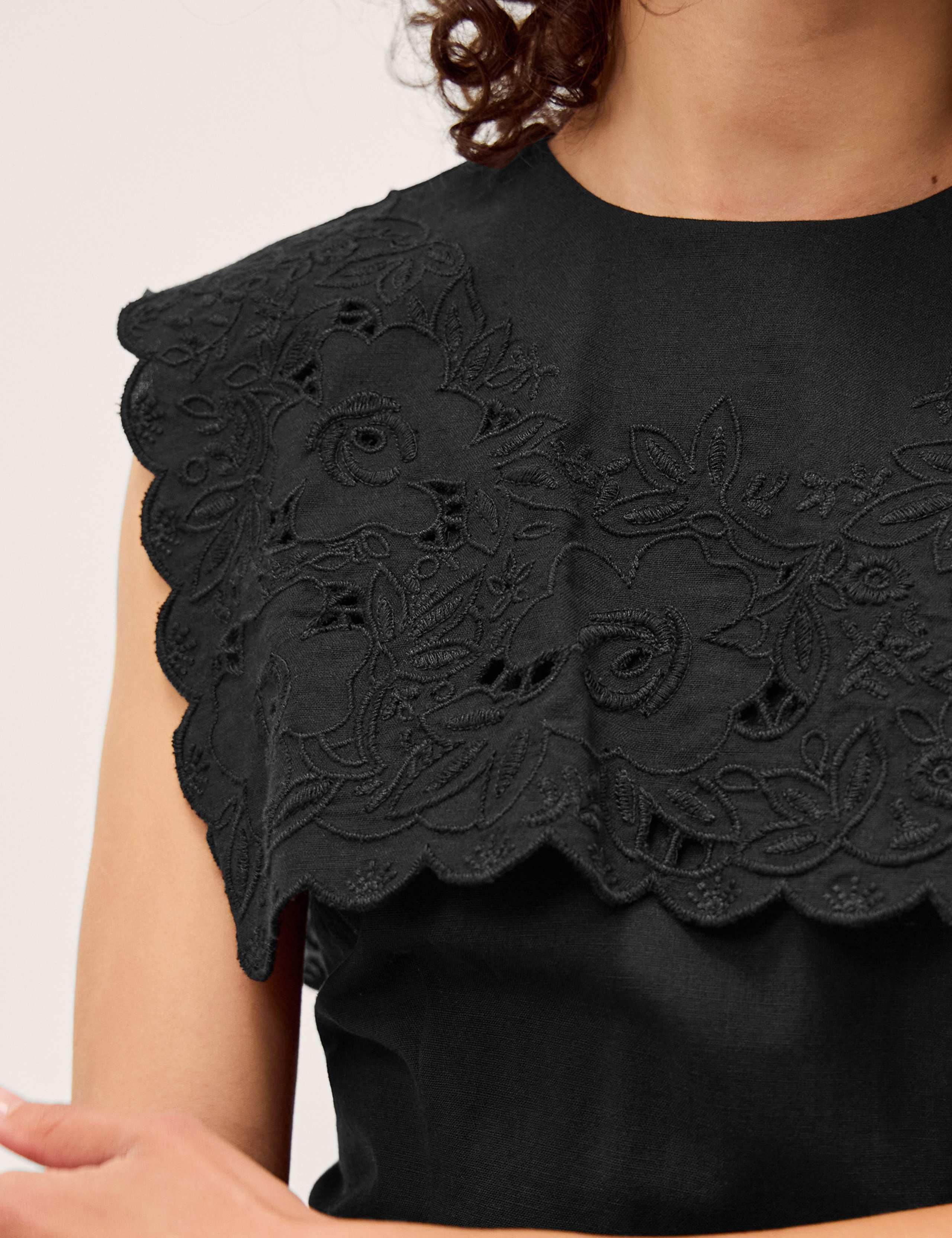 Cotton Rich Embroidered Mini Shift Dress 5 of 5