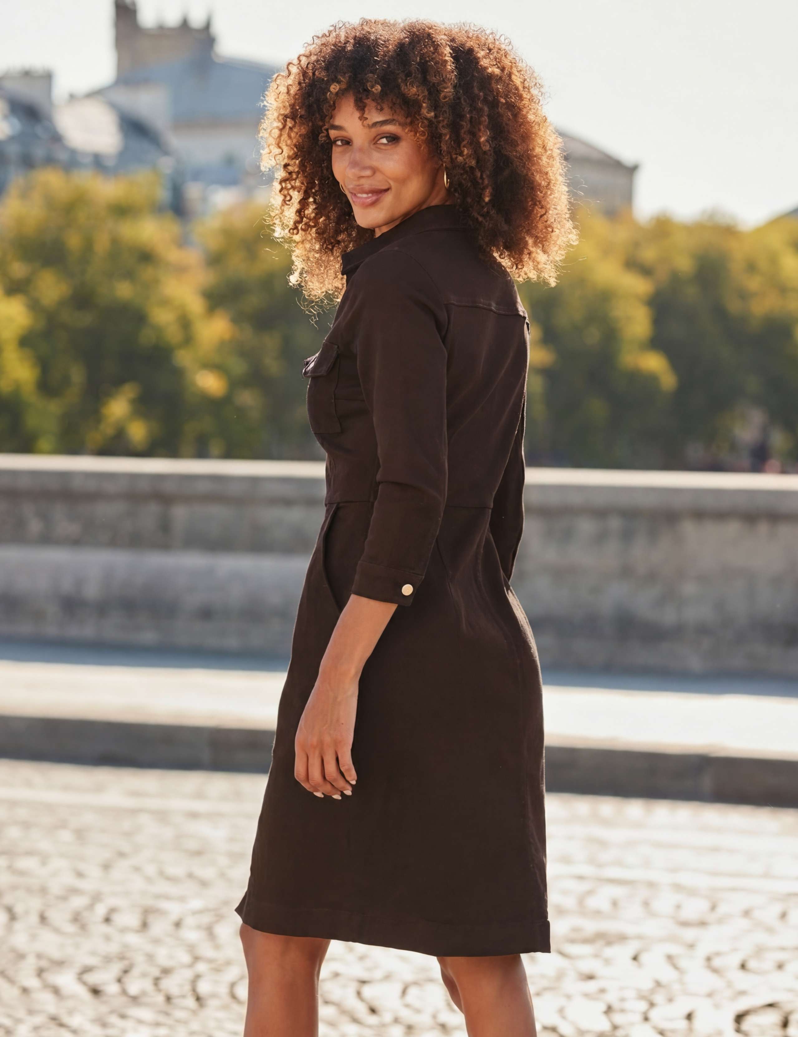 Cotton Rich Denim Zip Up Mini Waisted Dress 3 of 4