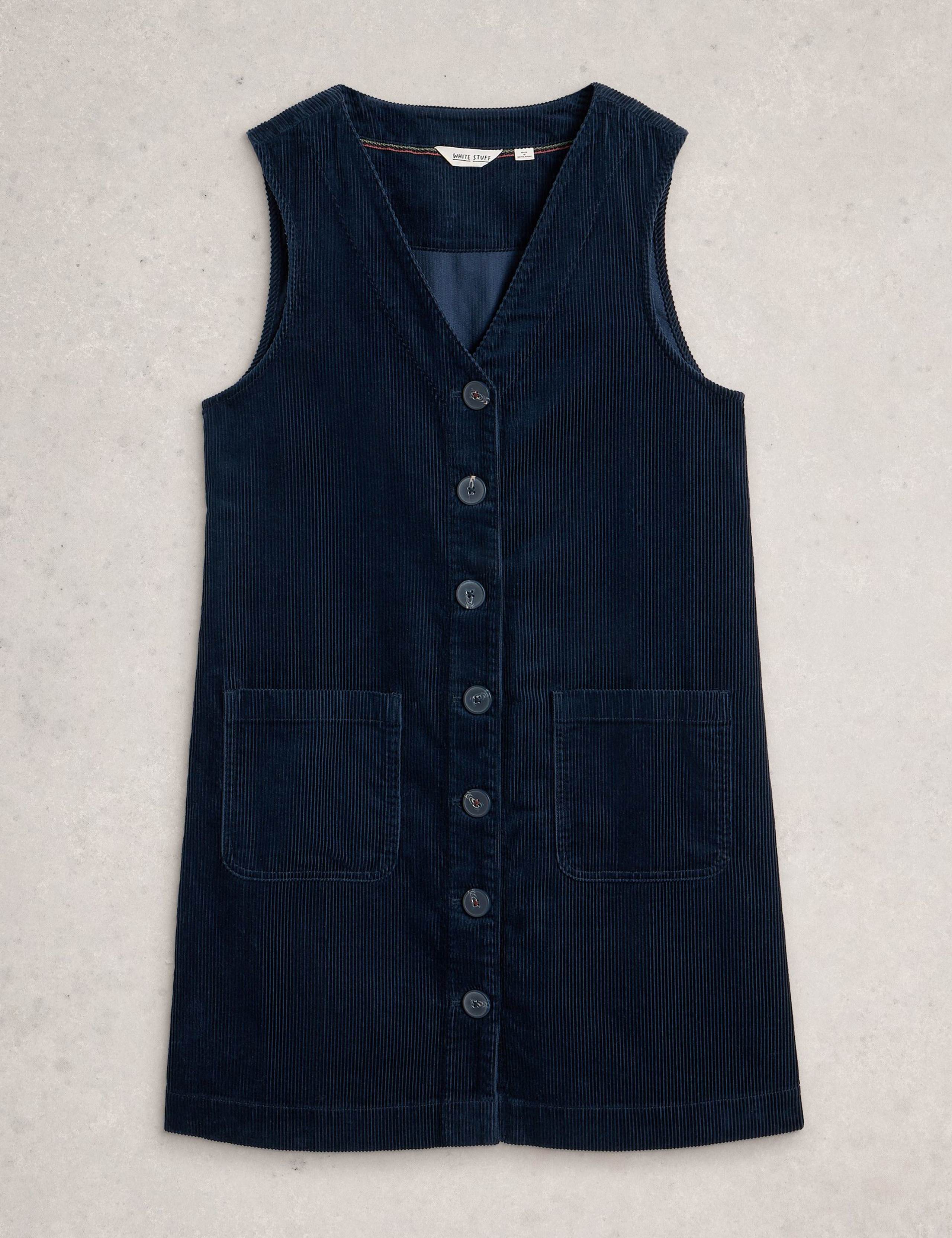 Cord V-Neck Relaxed Shift Dress 2 of 6