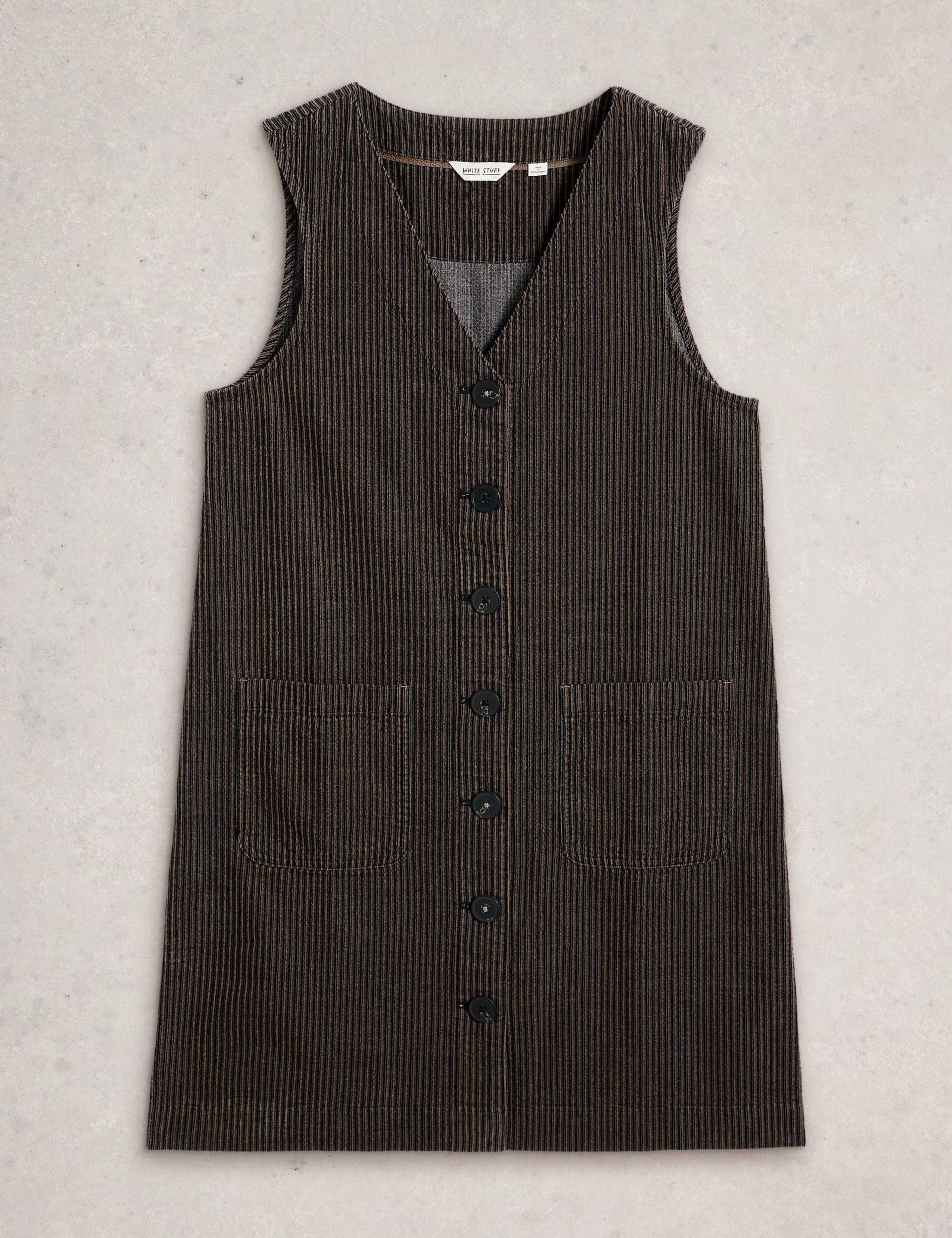 Cord V-Neck Relaxed Shift Dress 2 of 6