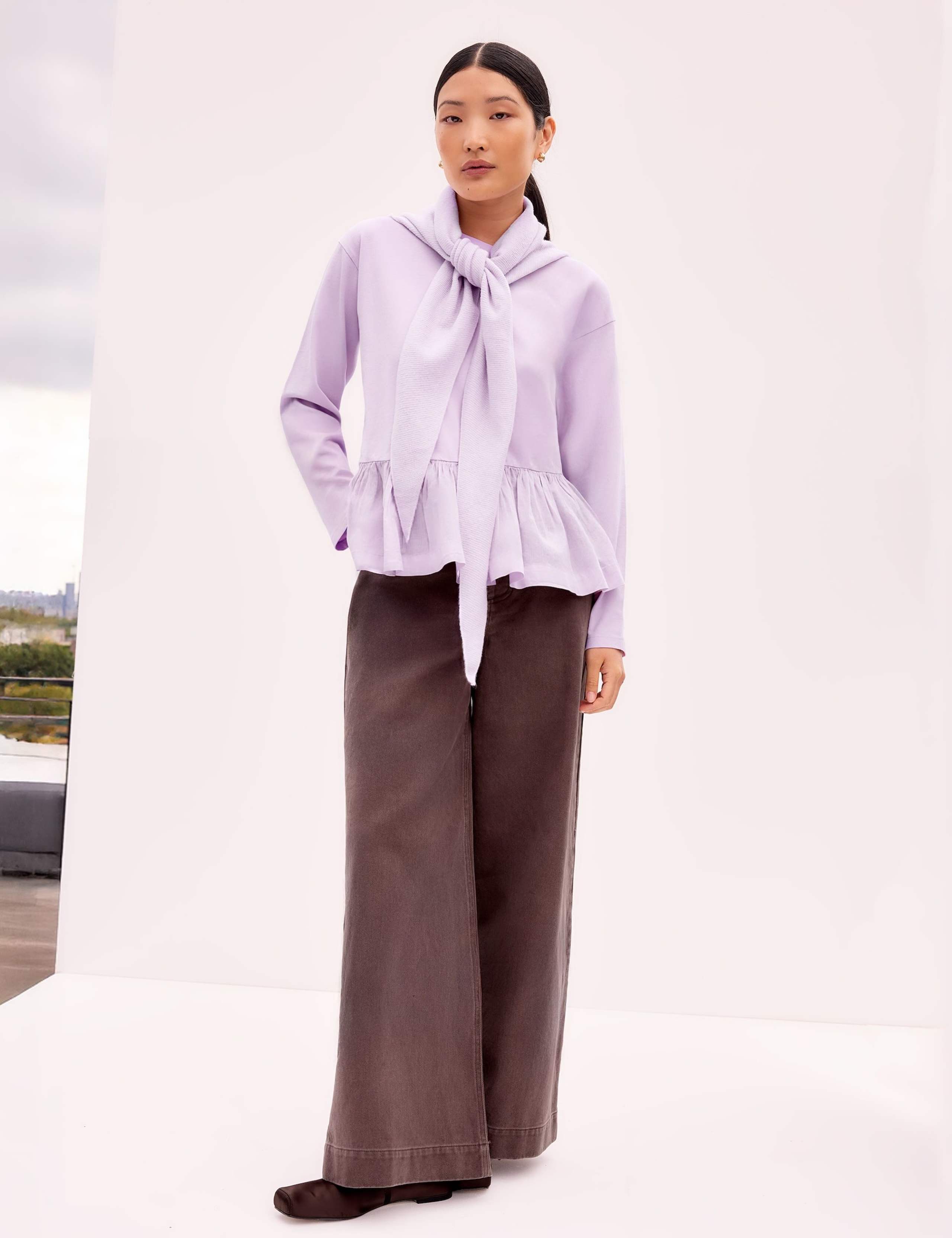 Pure Cotton Relaxed Peplum Top 2 of 3