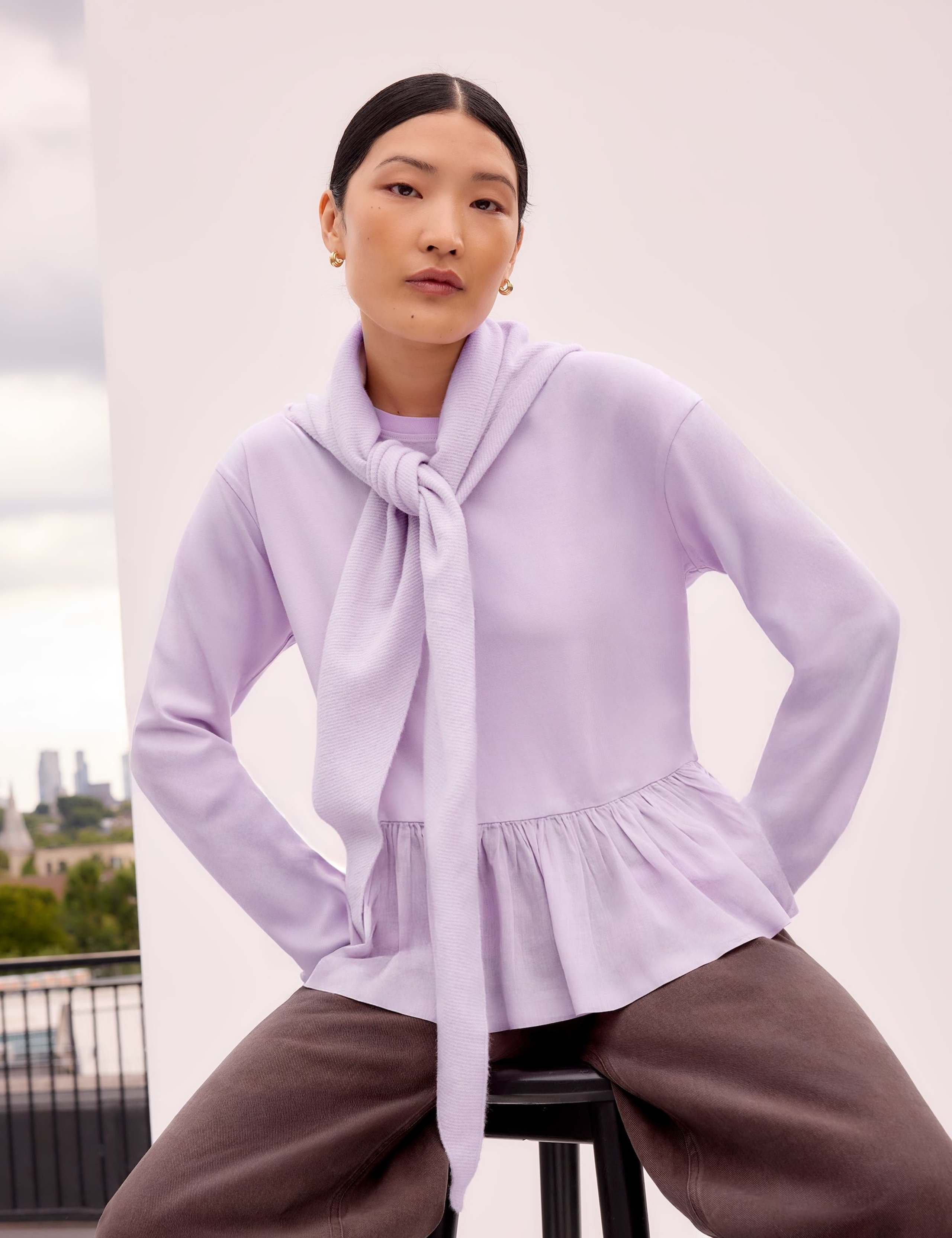 Pure Cotton Relaxed Peplum Top 3 of 3