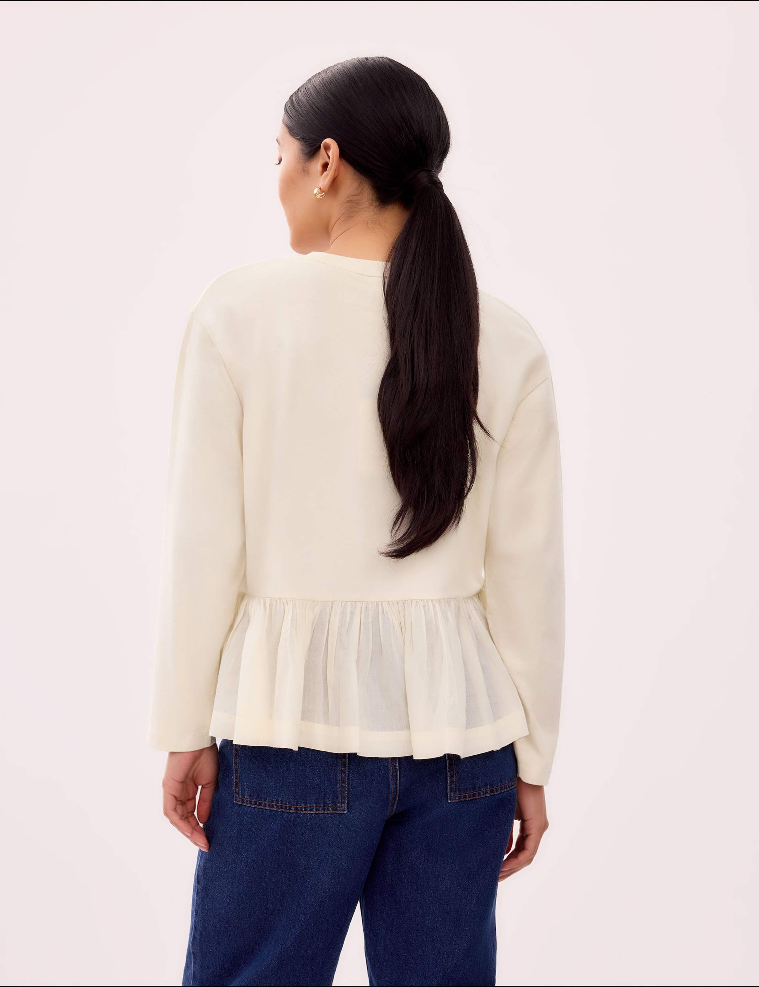 Pure Cotton Relaxed Peplum Top 3 of 5