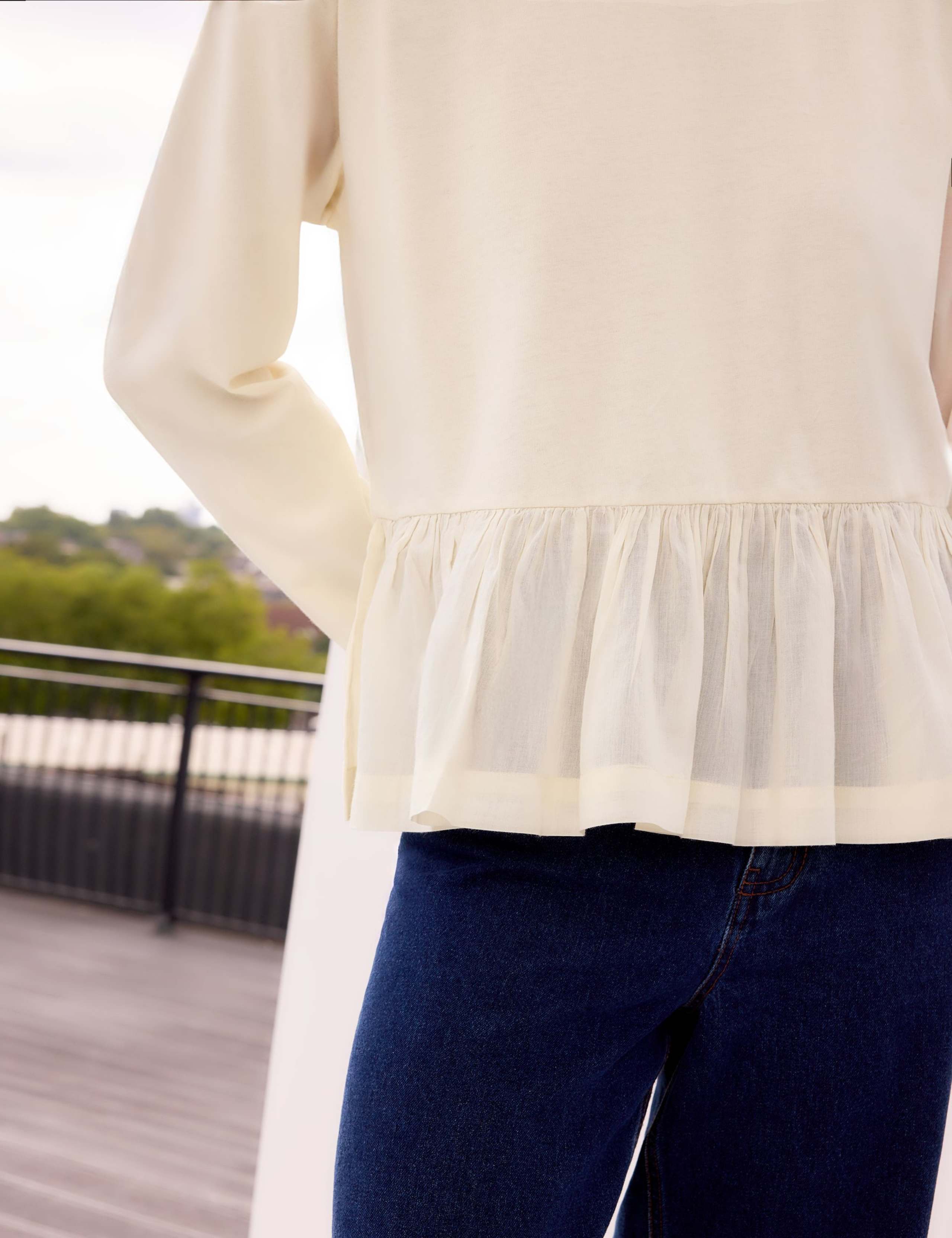 Pure Cotton Relaxed Peplum Top 5 of 5
