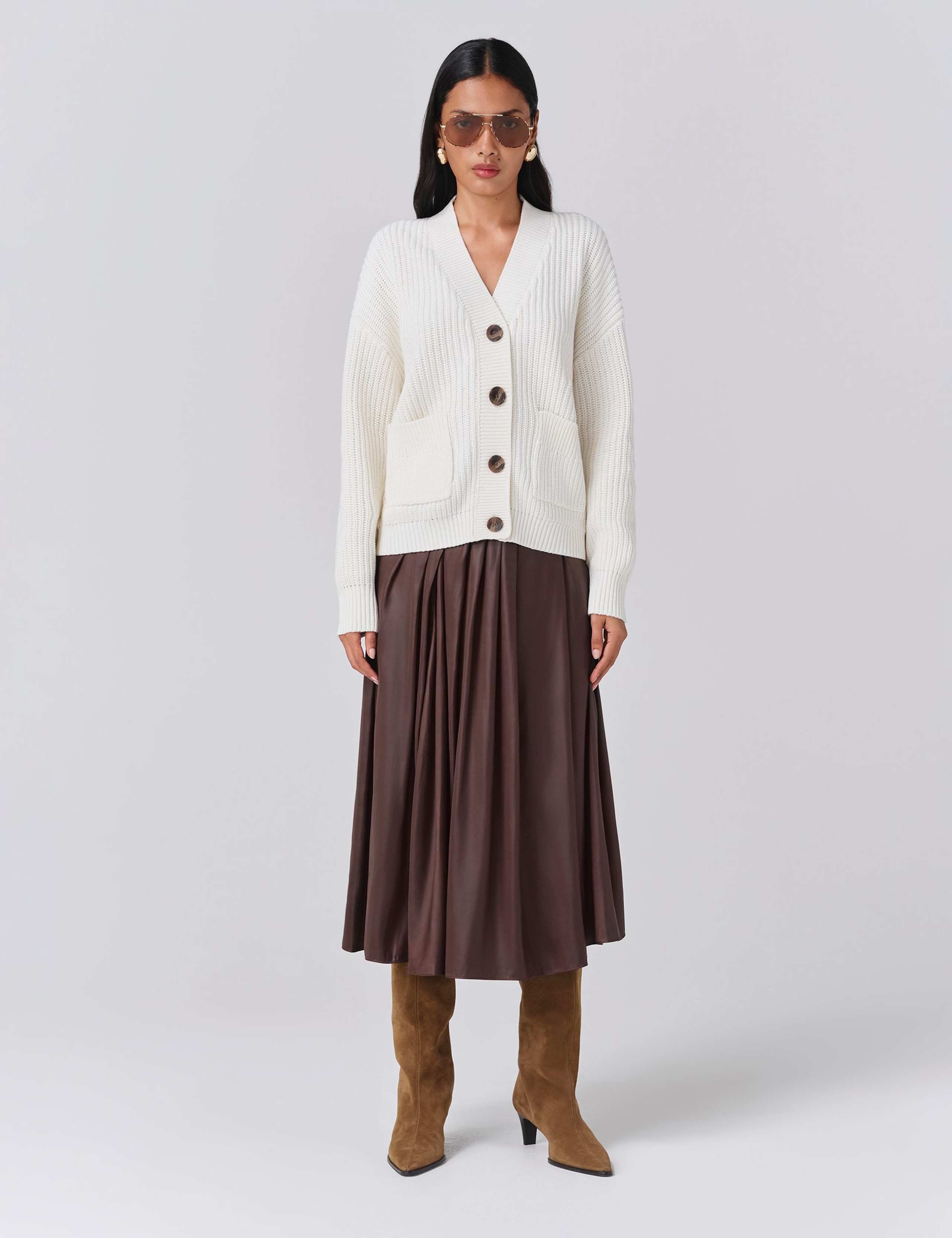 Pure Cotton Ribbed V-Neck Cardigan 2 of 5