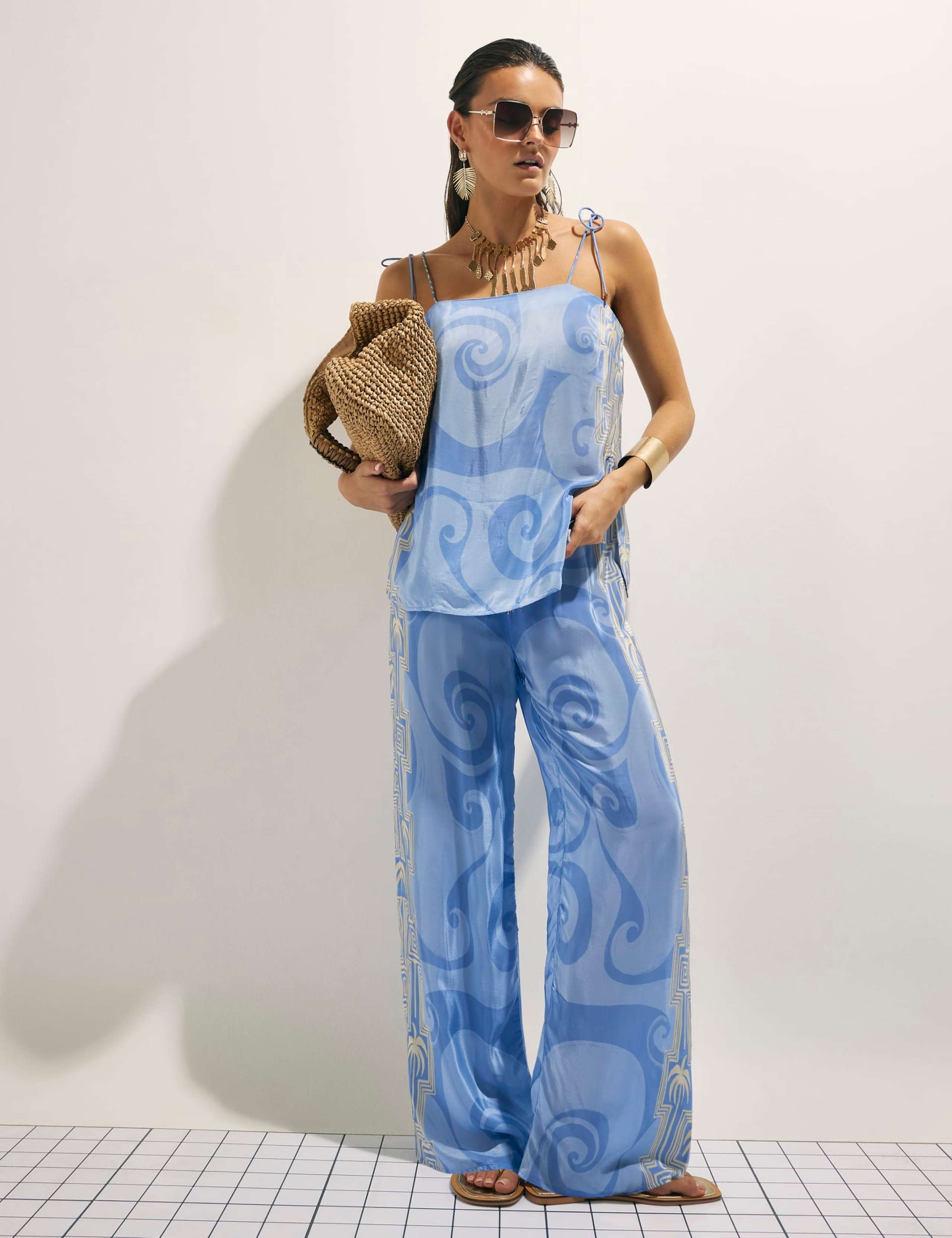 Abstract Print Square Neck Cami Top 3 of 4